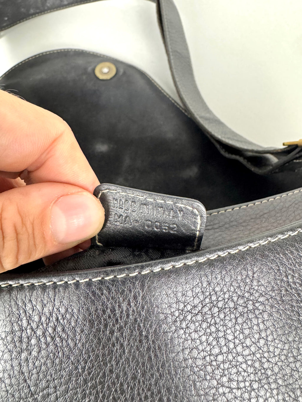 Christian Dior Vintage Double Baudrier Saddle Bag in Black Leather