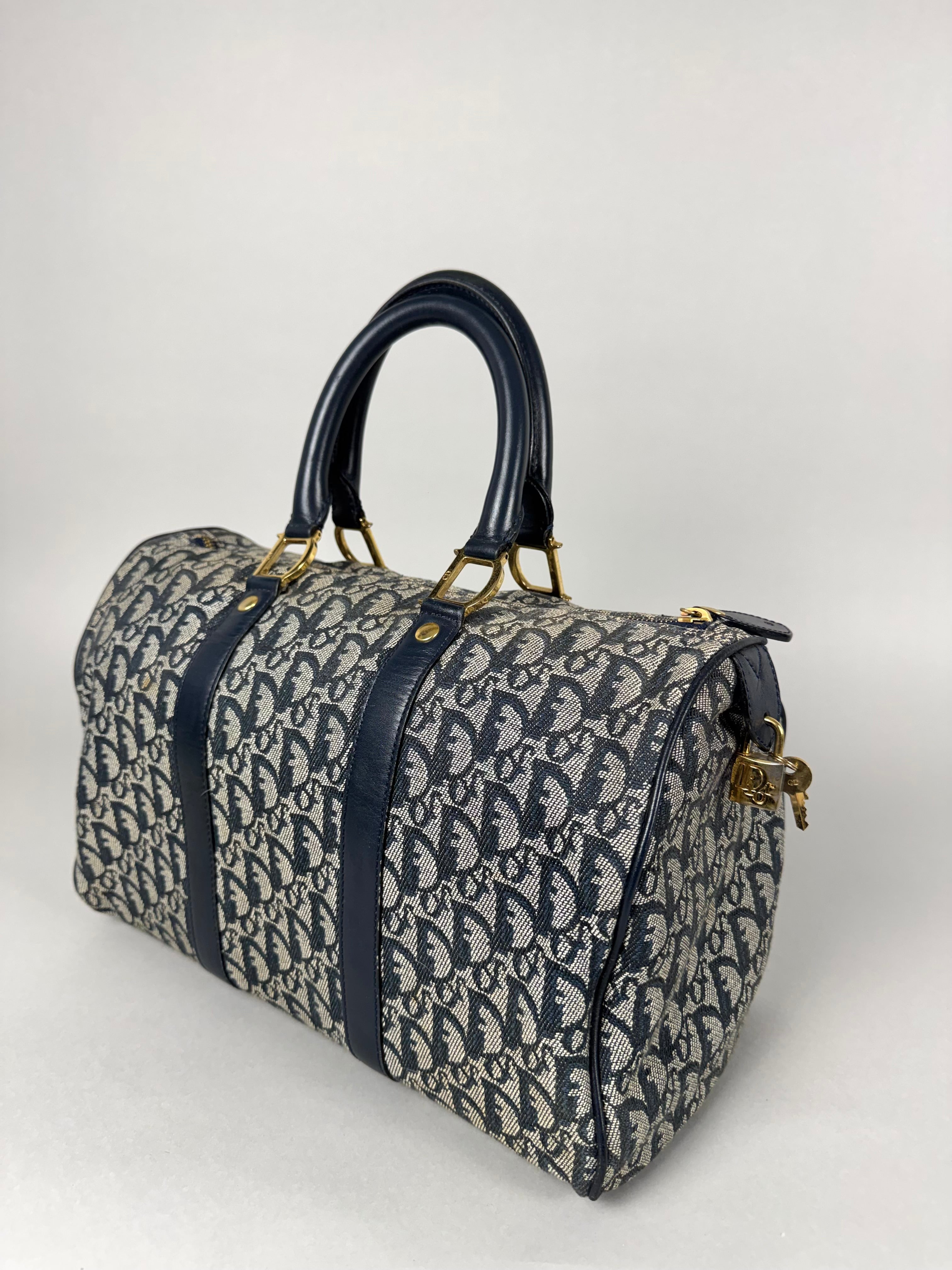 Christian Dior Monogram Trotter Boston Navy