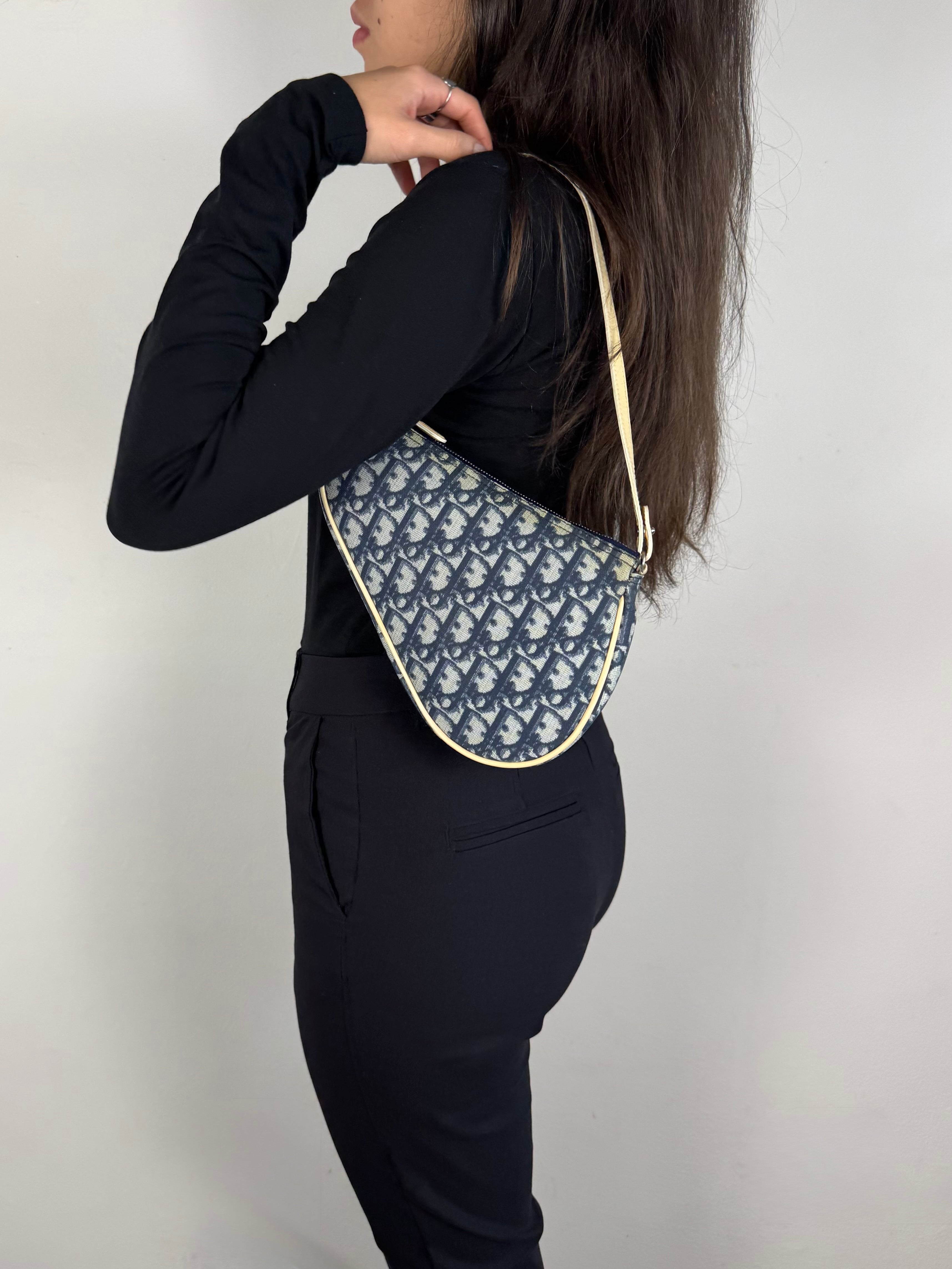 Christian Dior Monogram Mini Saddle Oblique Blue