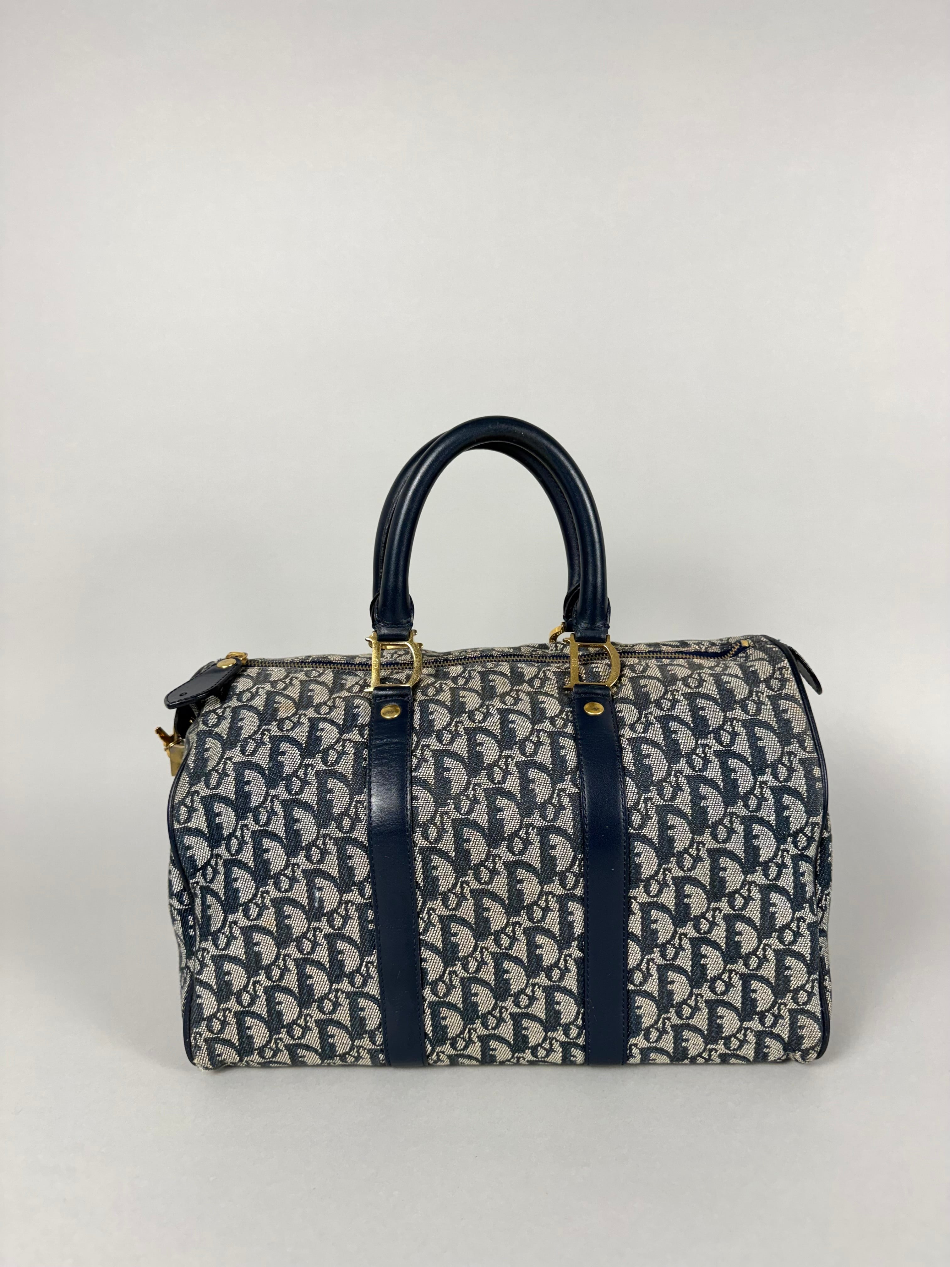 Christian Dior Monogram Trotter Boston Navy