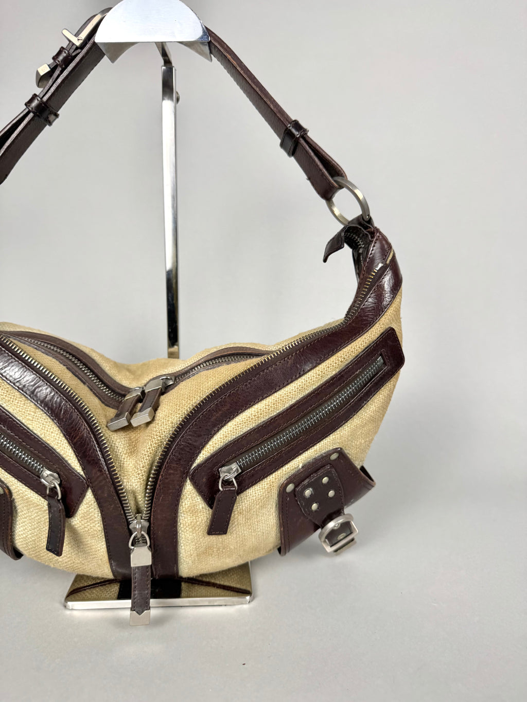 Versace Half Moon Biker Hobo