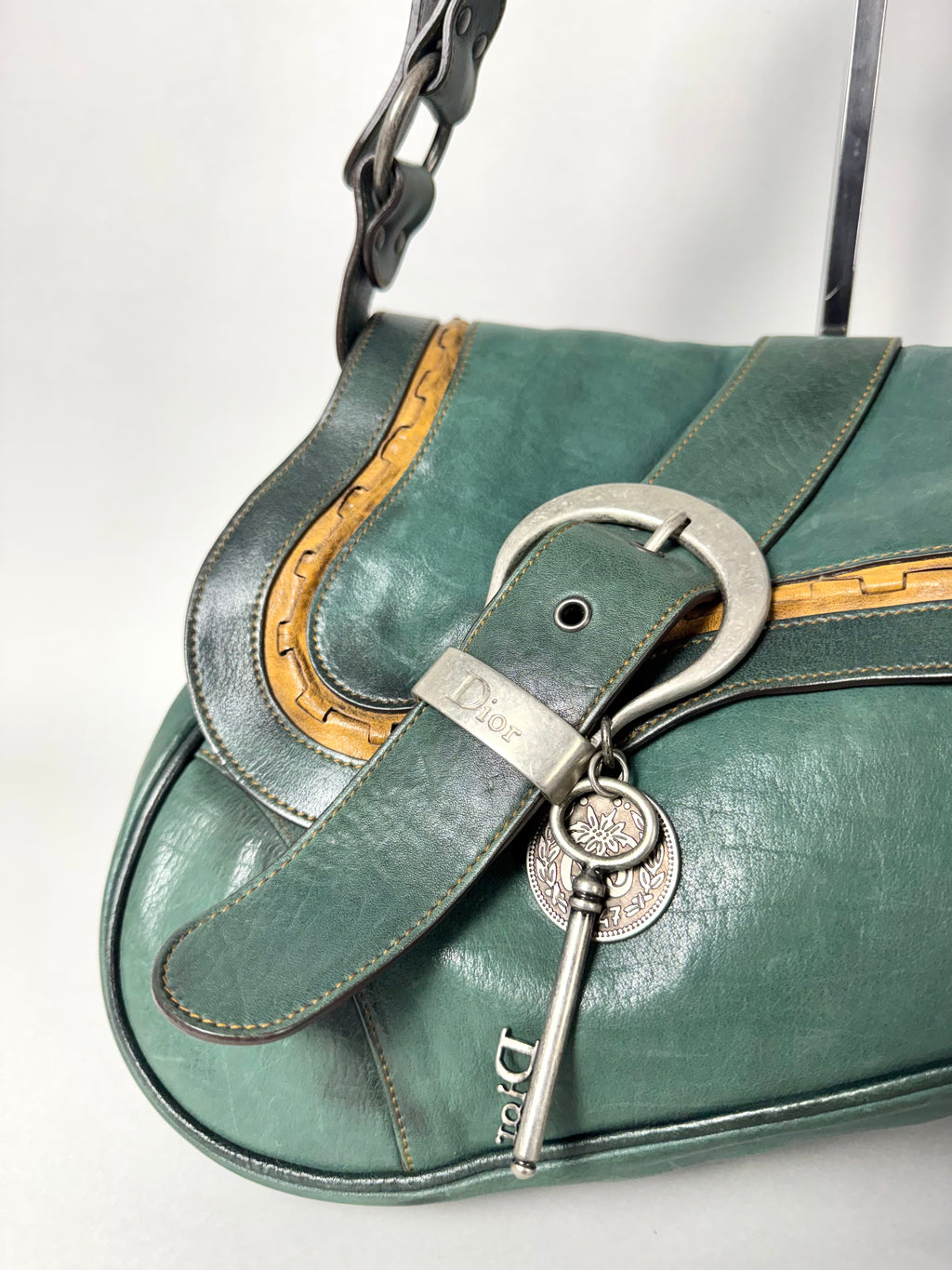 Christian Dior Gaucho Double Leather Green