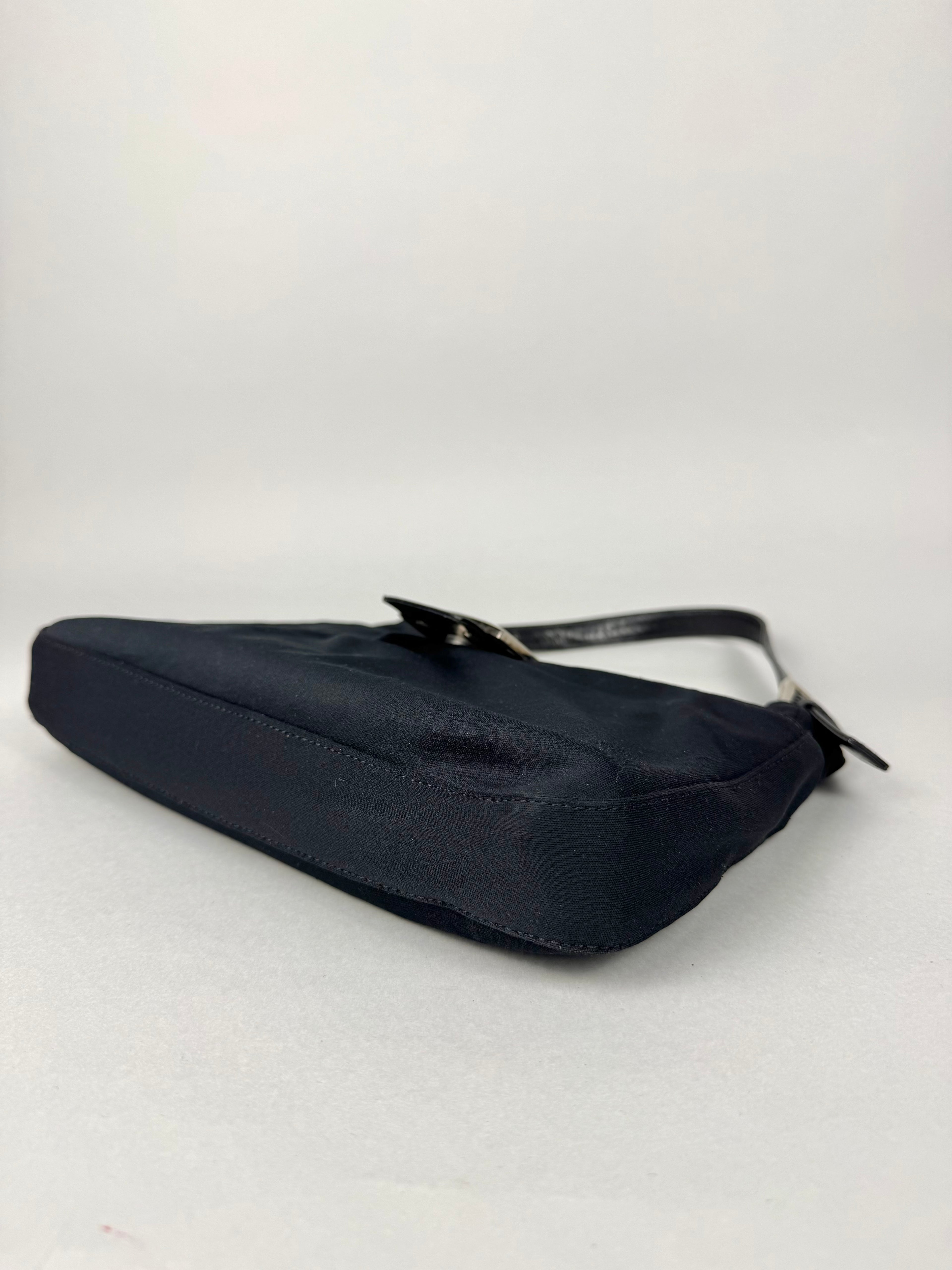 Fendi Fabric Forever Baguette Black Nylon