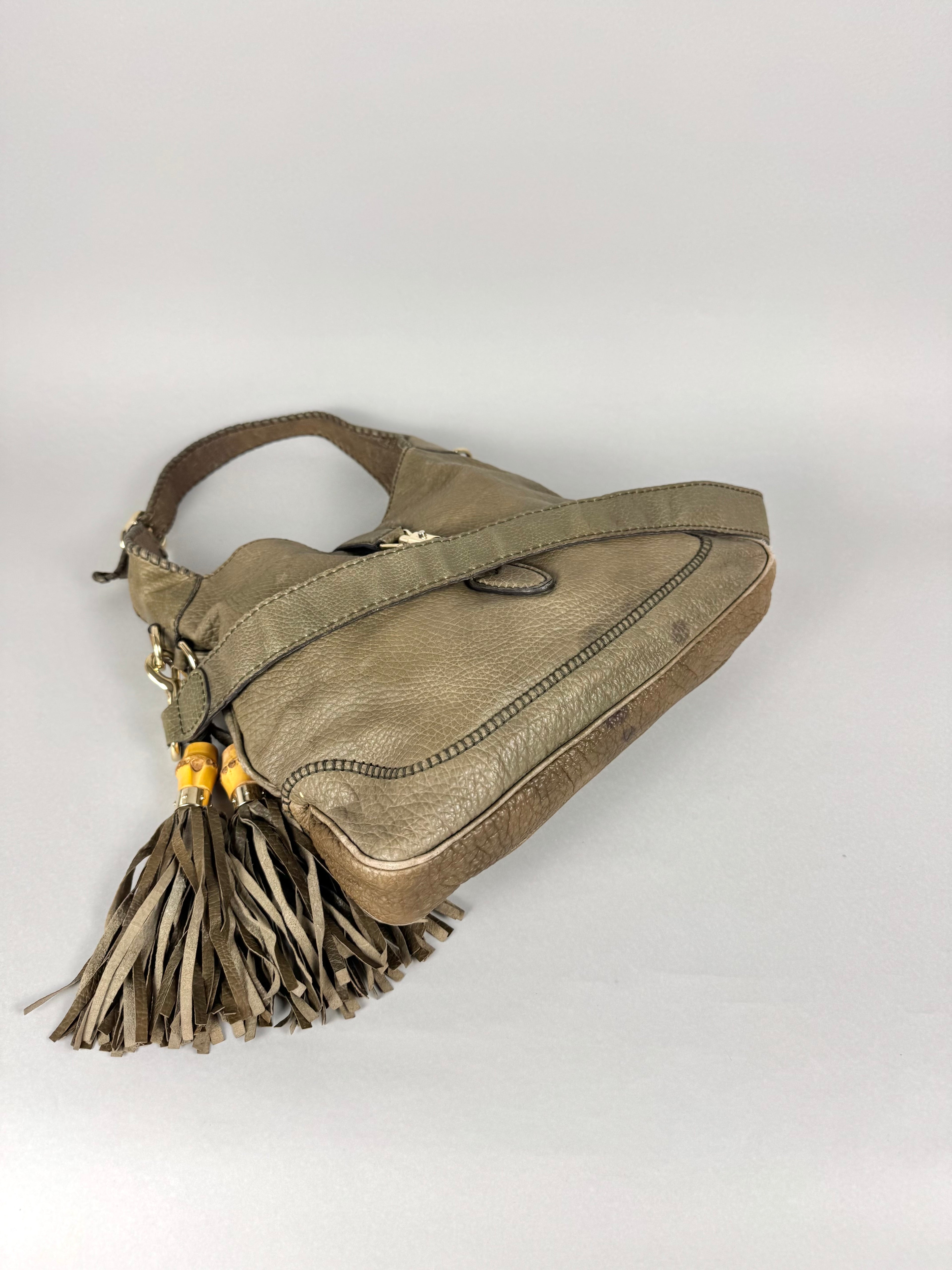 Gucci New Jackie Hobo Leather Taupe