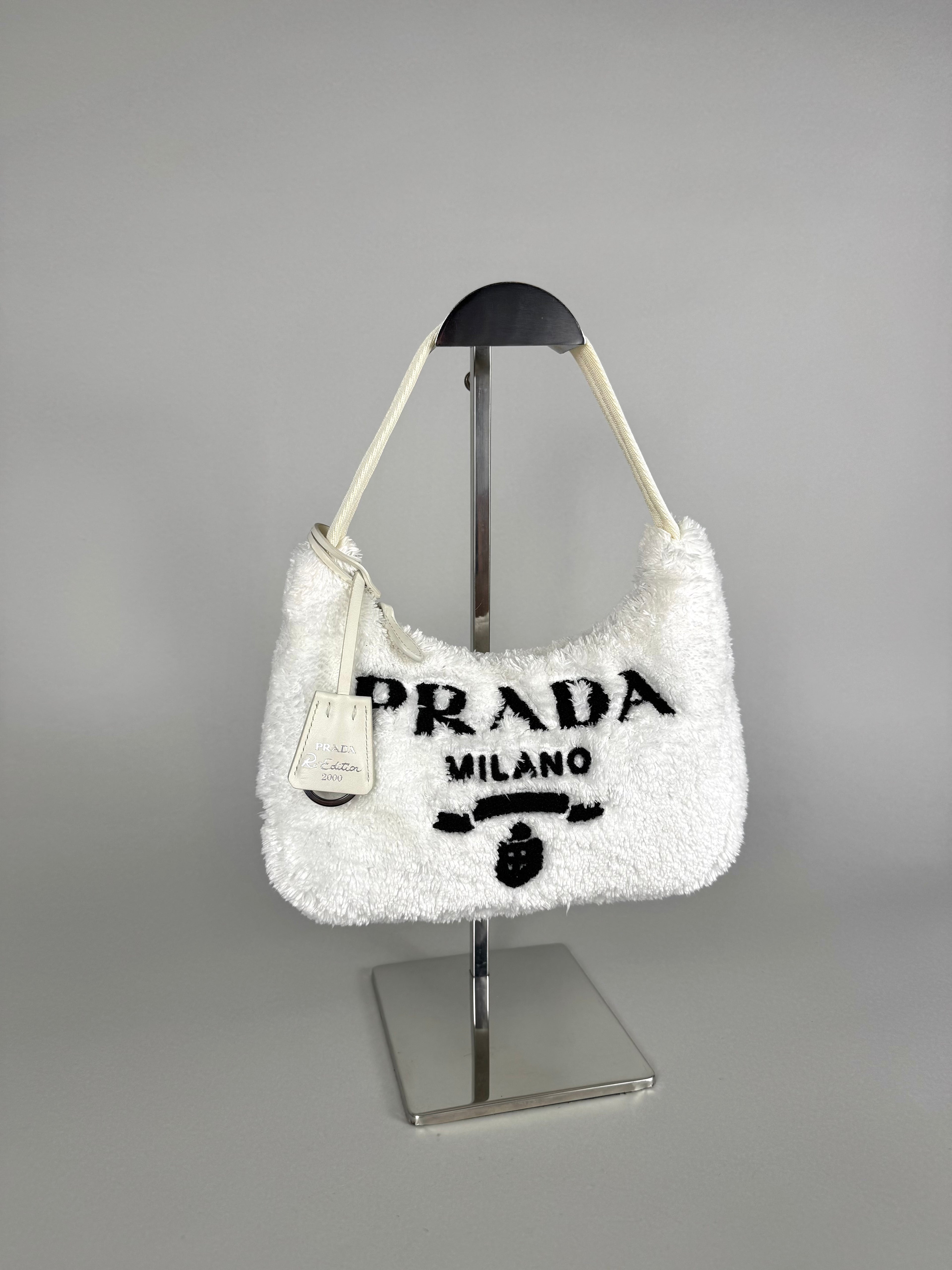 Prada Re Edition Nylon Fur White