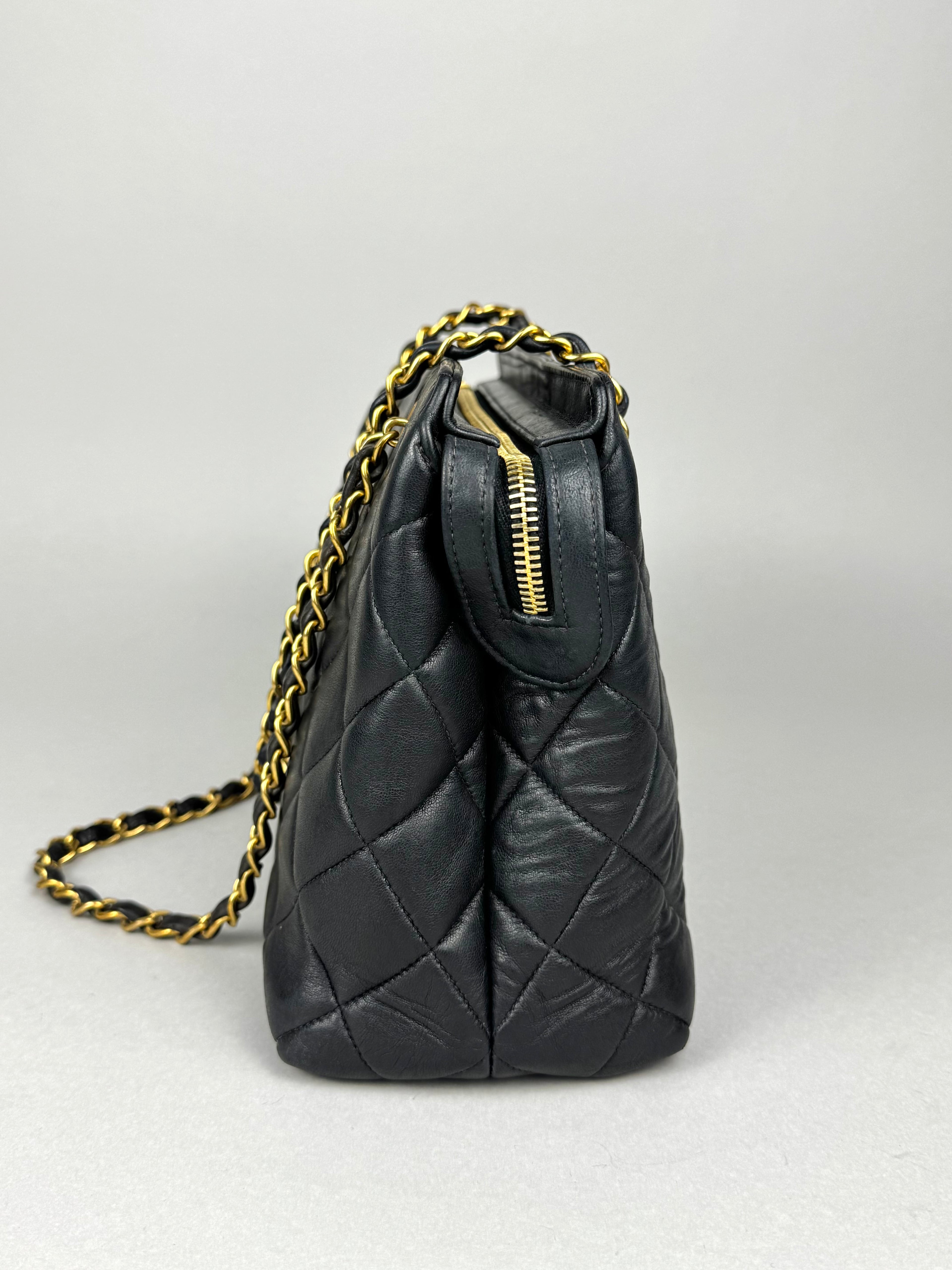Chanel Matelasse Chain Lambskin Black Leather No. 4 Shoulder