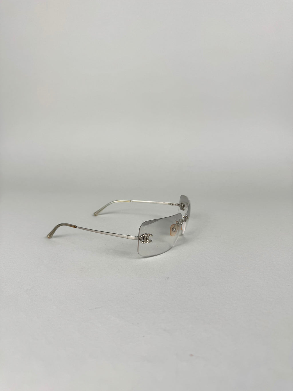 Chanel Crystal Logo Transparent Sunglasses