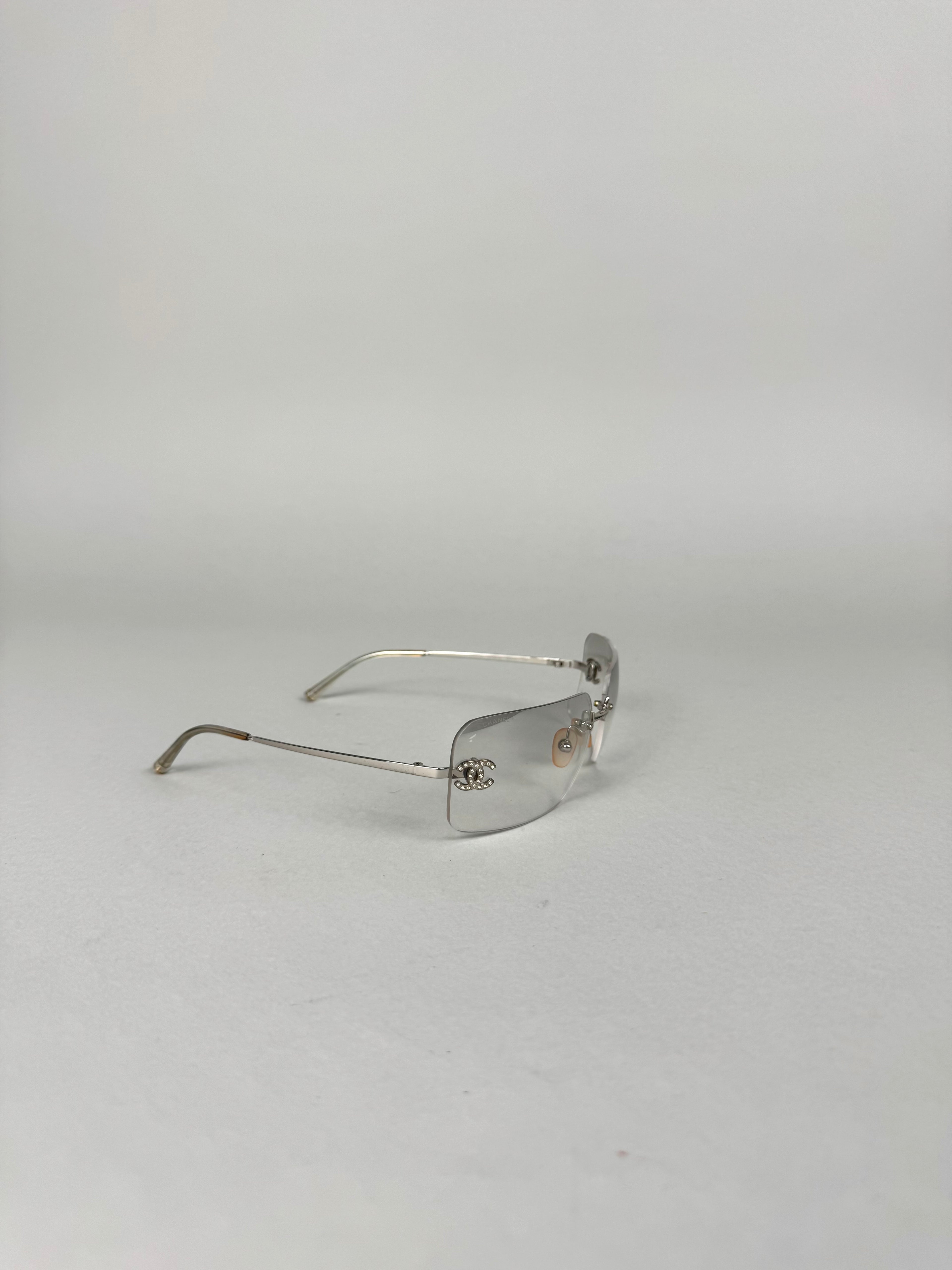 Chanel Crystal Logo Transparent Sunglasses