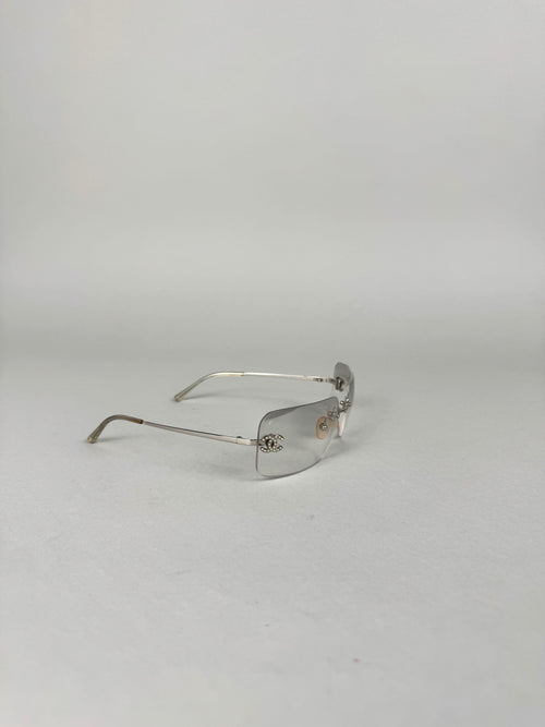 Chanel Crystal Logo Transparent Sunglasses