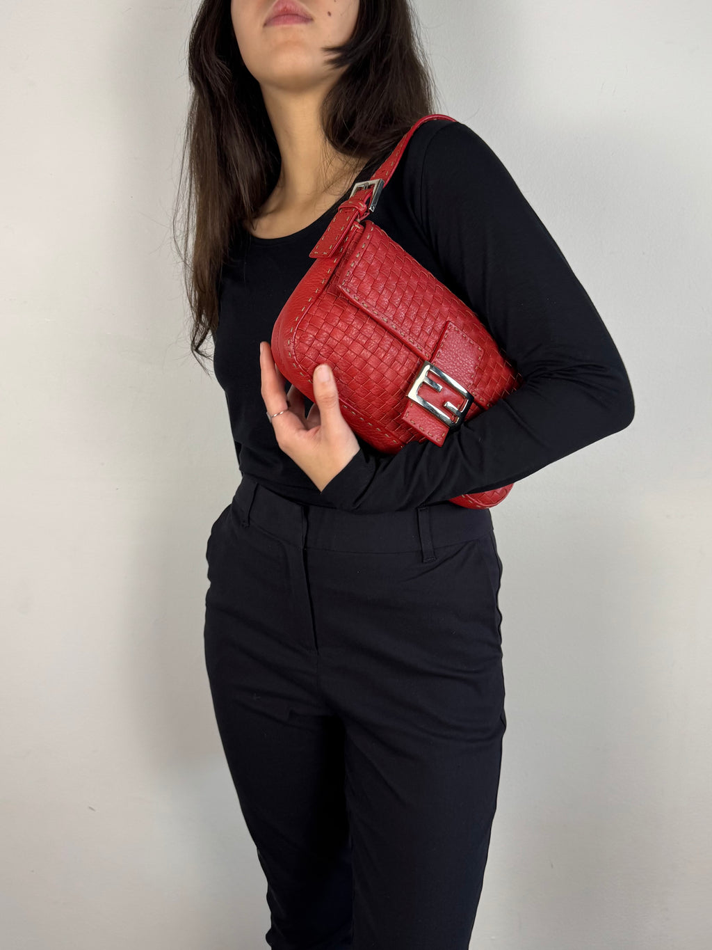 Fendi Baguette Leather Red