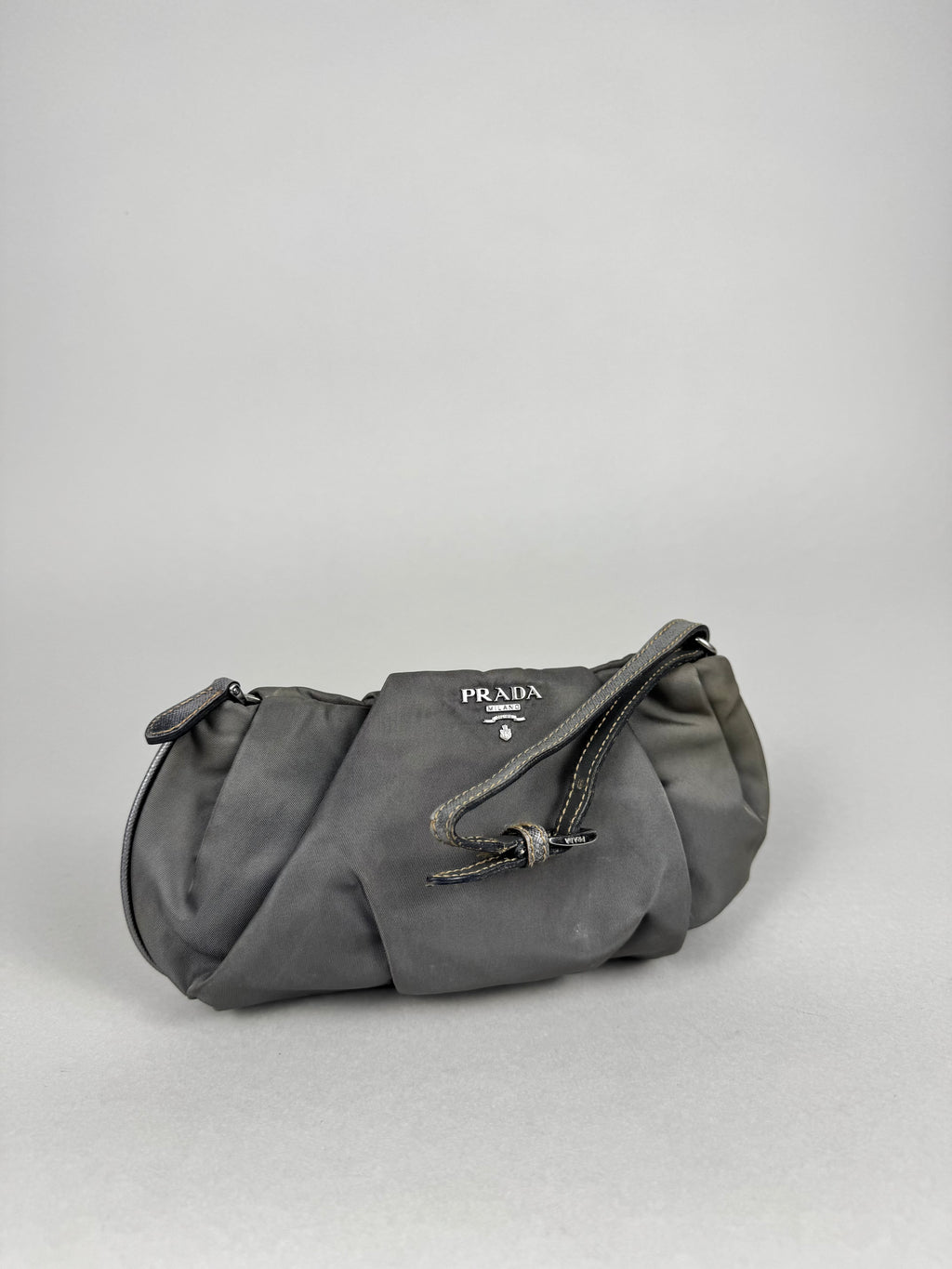 Prada Grey Nylon Clutch