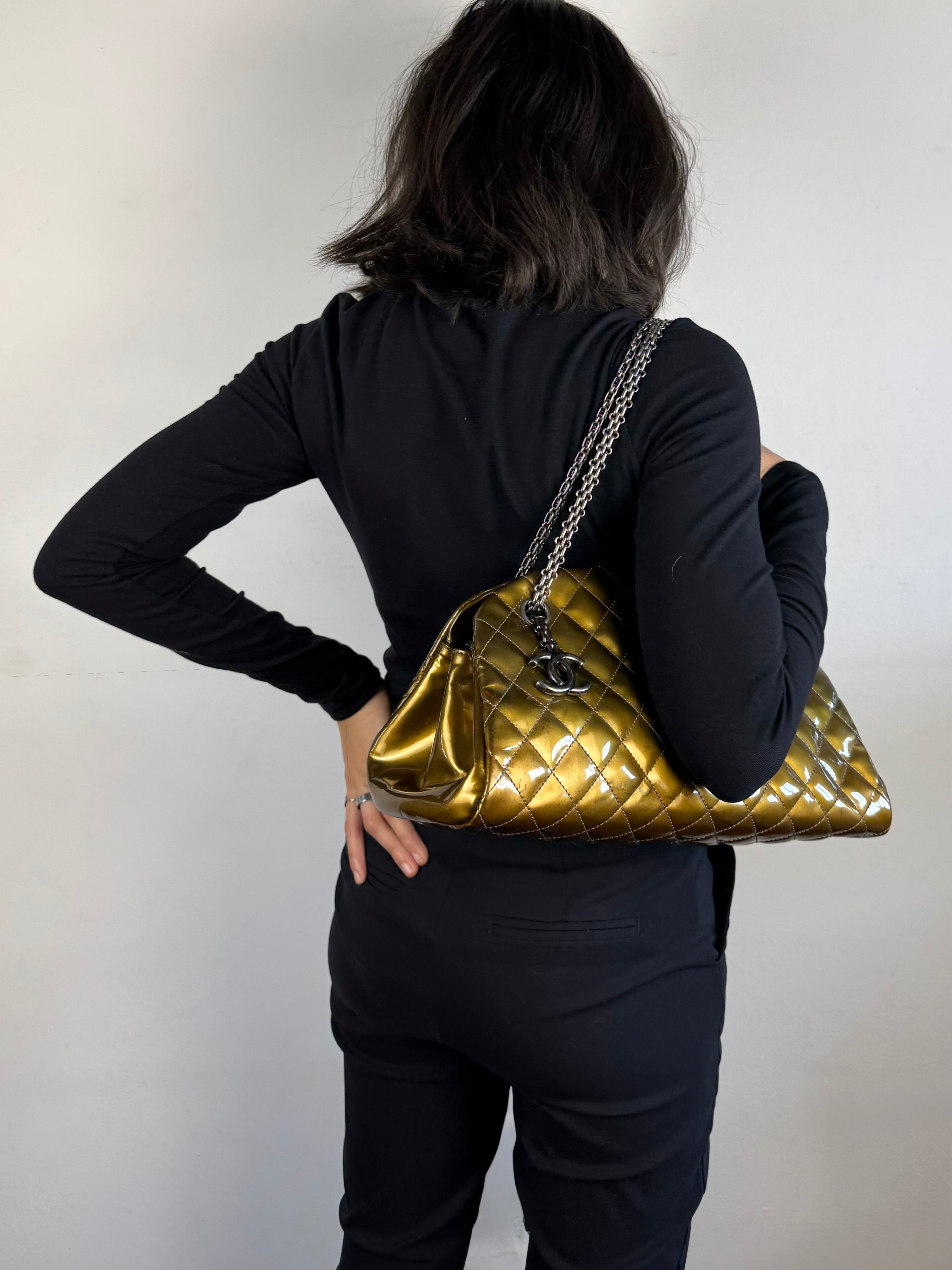 Chanel Just Mademoiselle Bowling Patent Leather