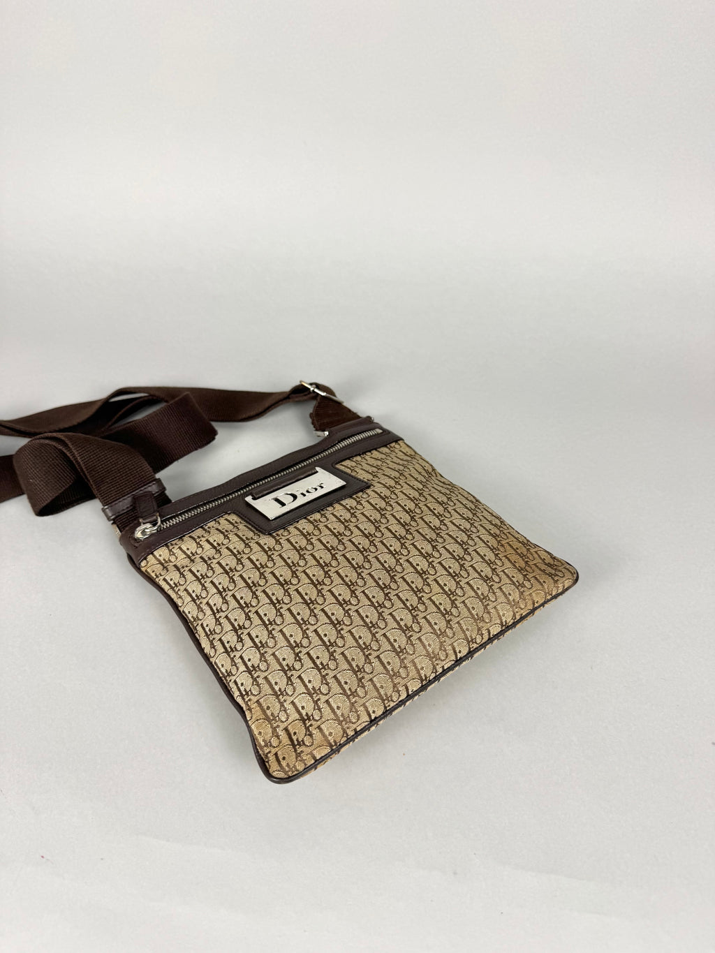 Christian Dior Trotter Street Chic Monogram Beige Brown Crossbody
