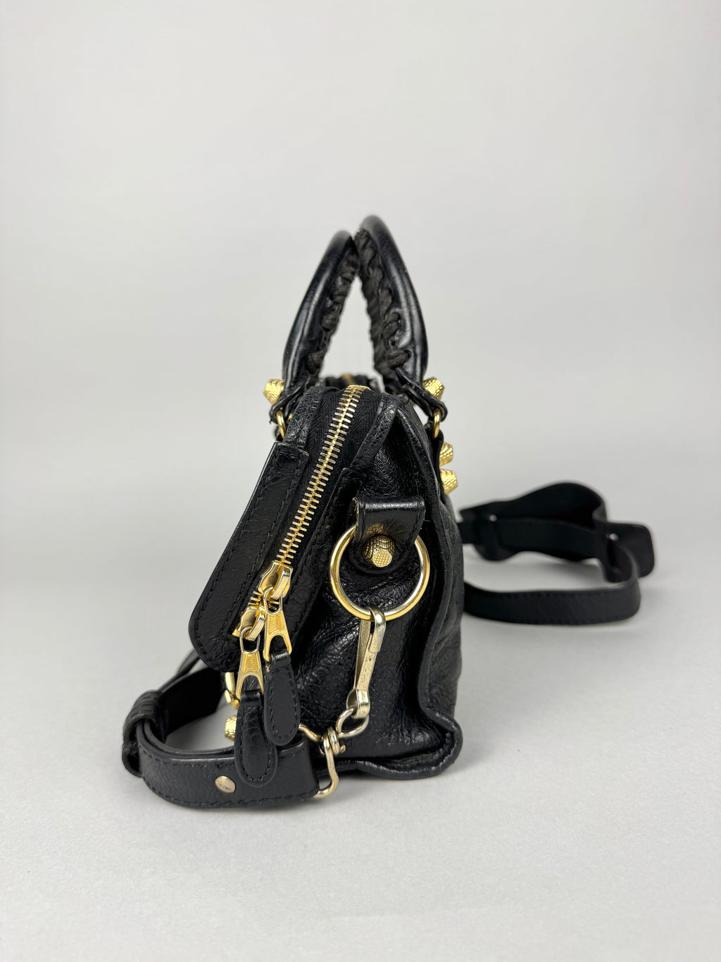 Balenciaga Agneau Mini City Black Leather