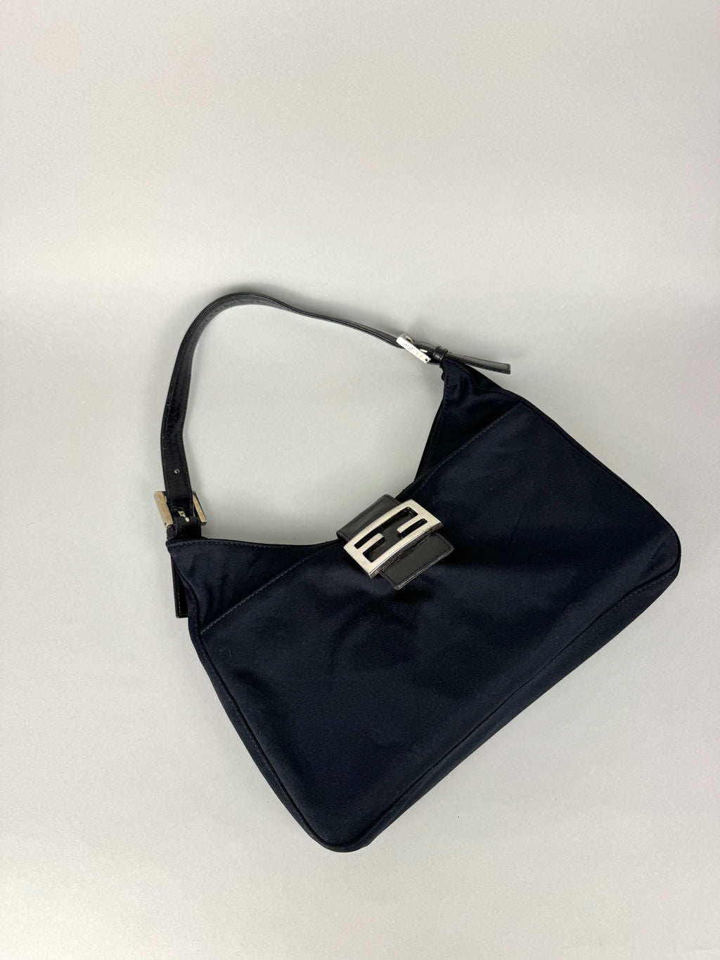 Fendi Fabric Forever Baguette Black Nylon