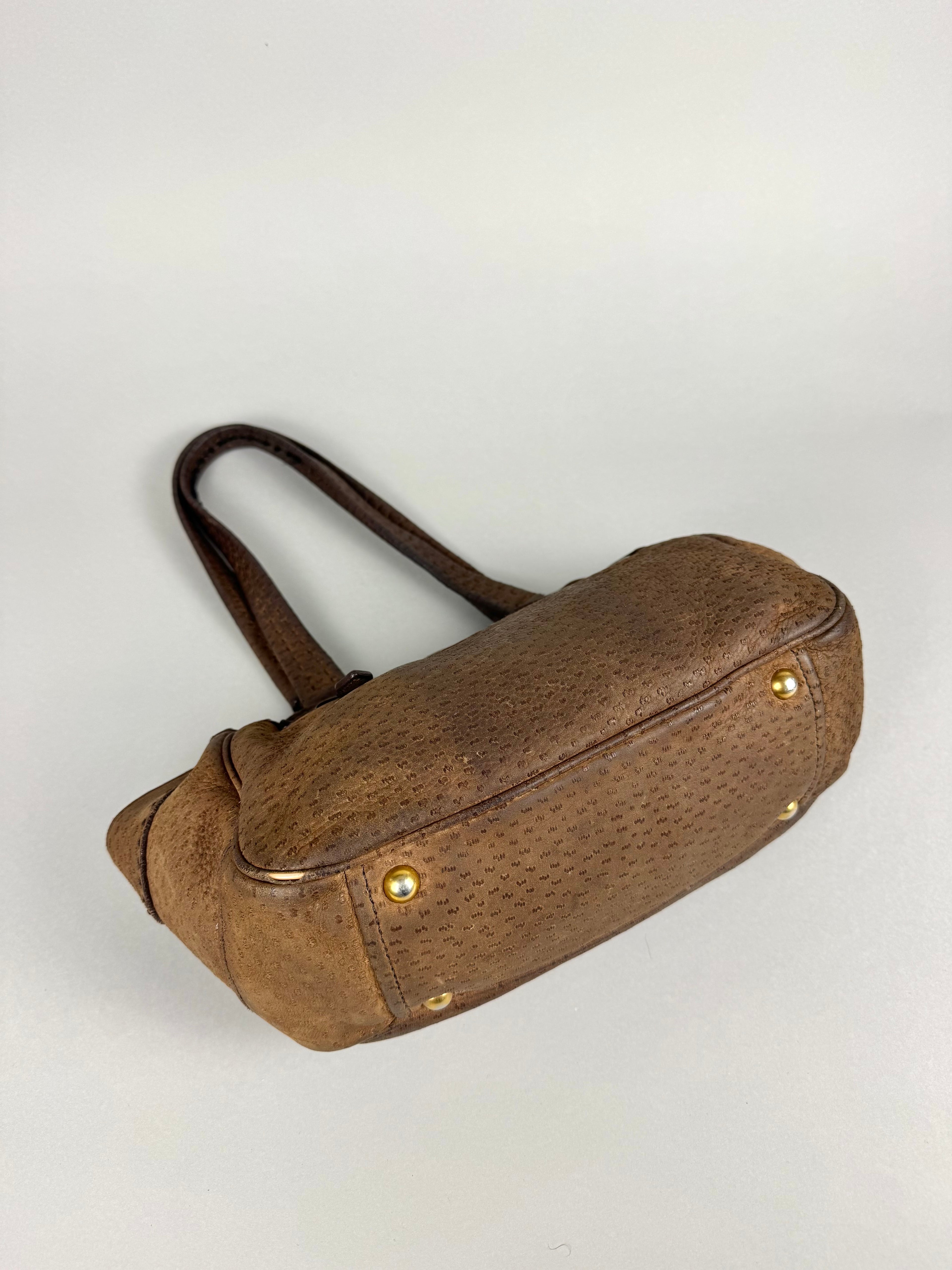Prada Tessuto Cervo Lux Leather Brown