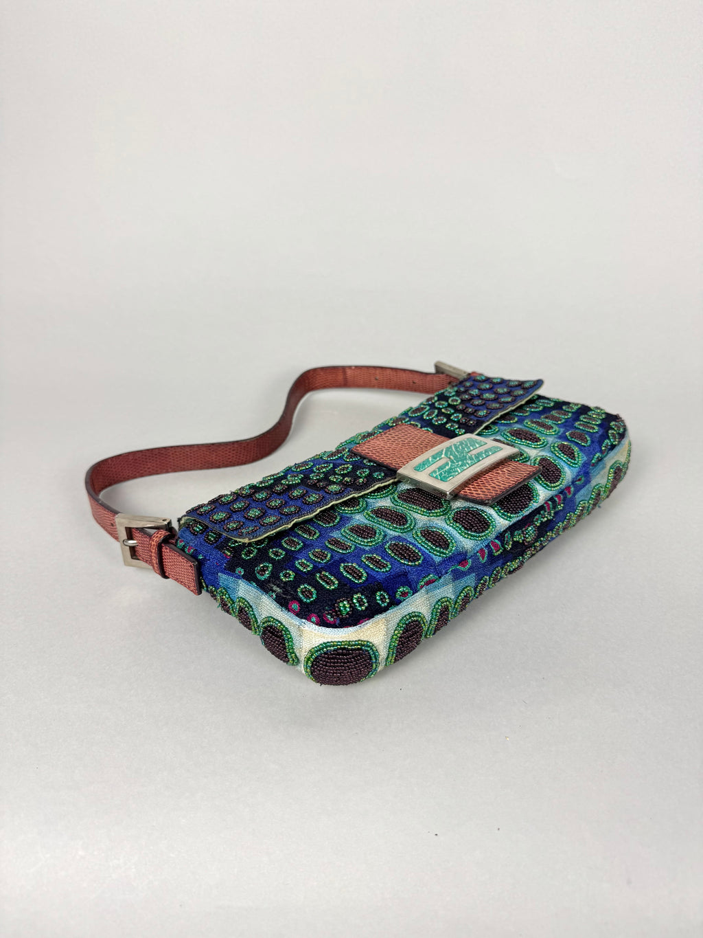 Fendi Baguette Beaded Lizard Victor Vasarely 1997