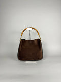 Gucci Bamboo Hobo Brown Leather Suede Small