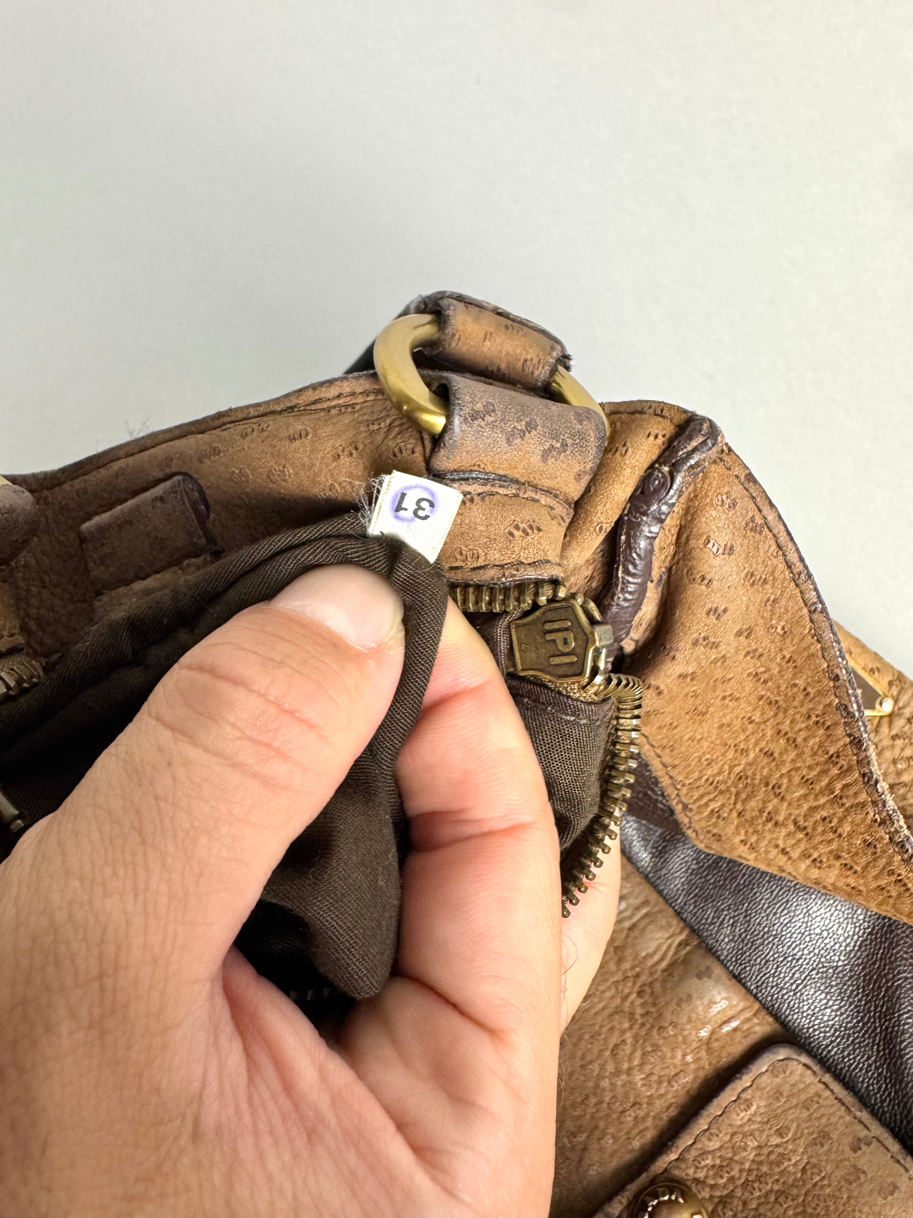 Prada Tessuto Cervo Lux Leather Brown