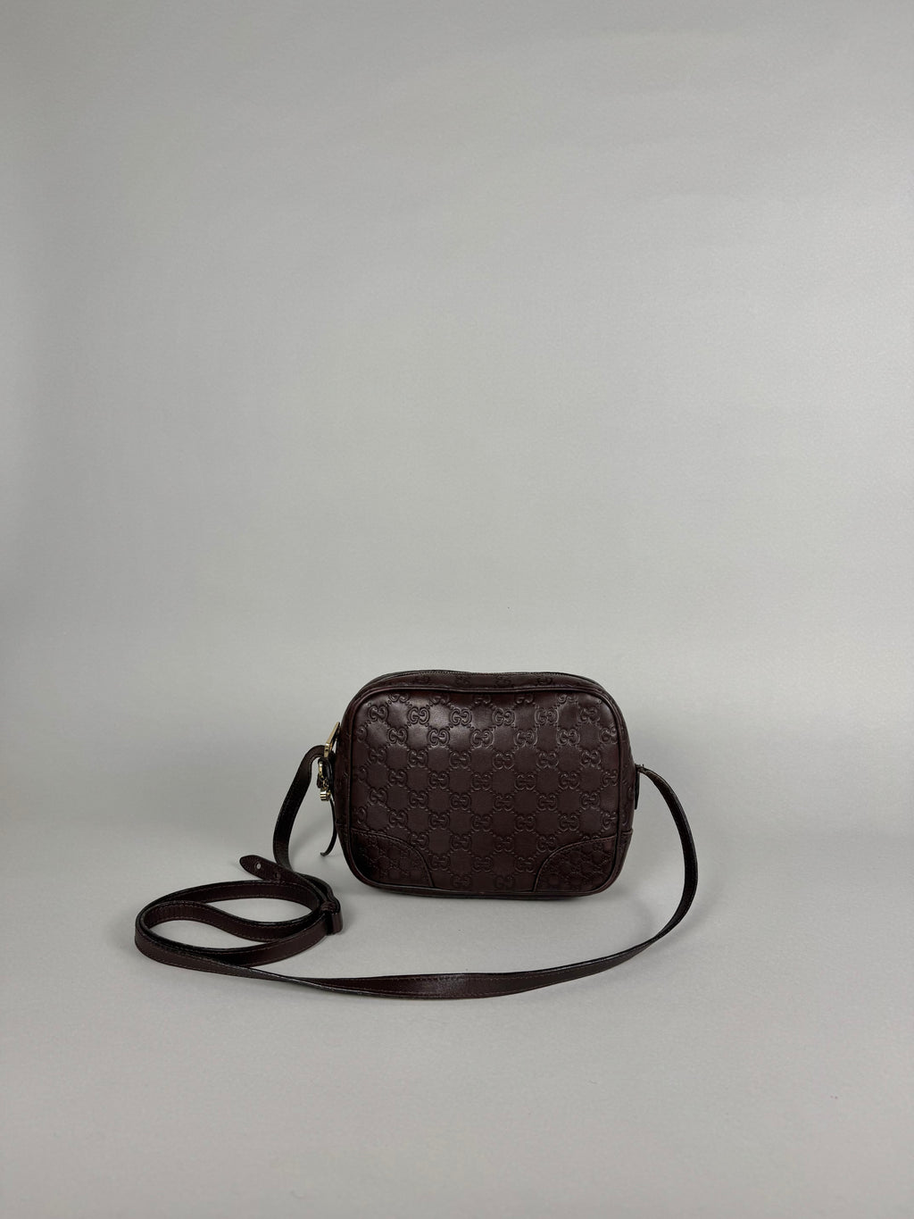 Gucci Monogram Bree Disco Brown Leather Crossbody