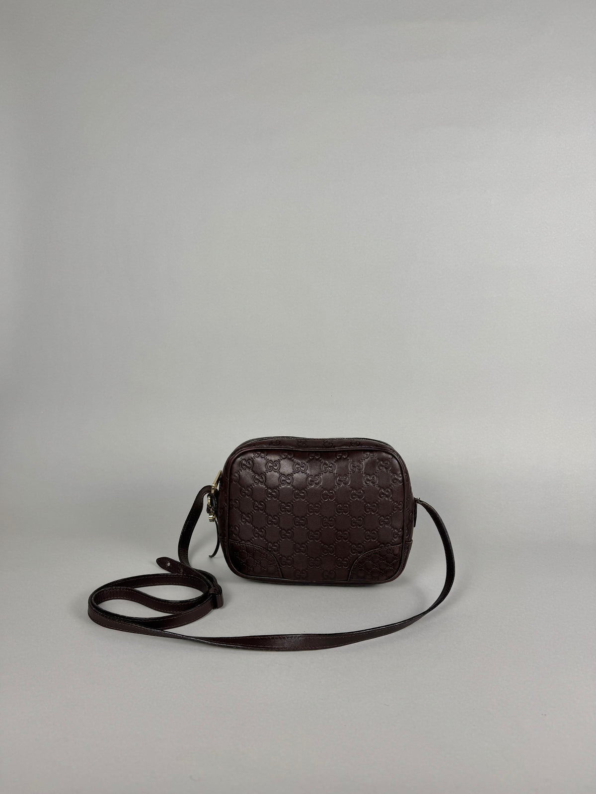 Gucci Monogram Bree Disco Brown Leather Crossbody