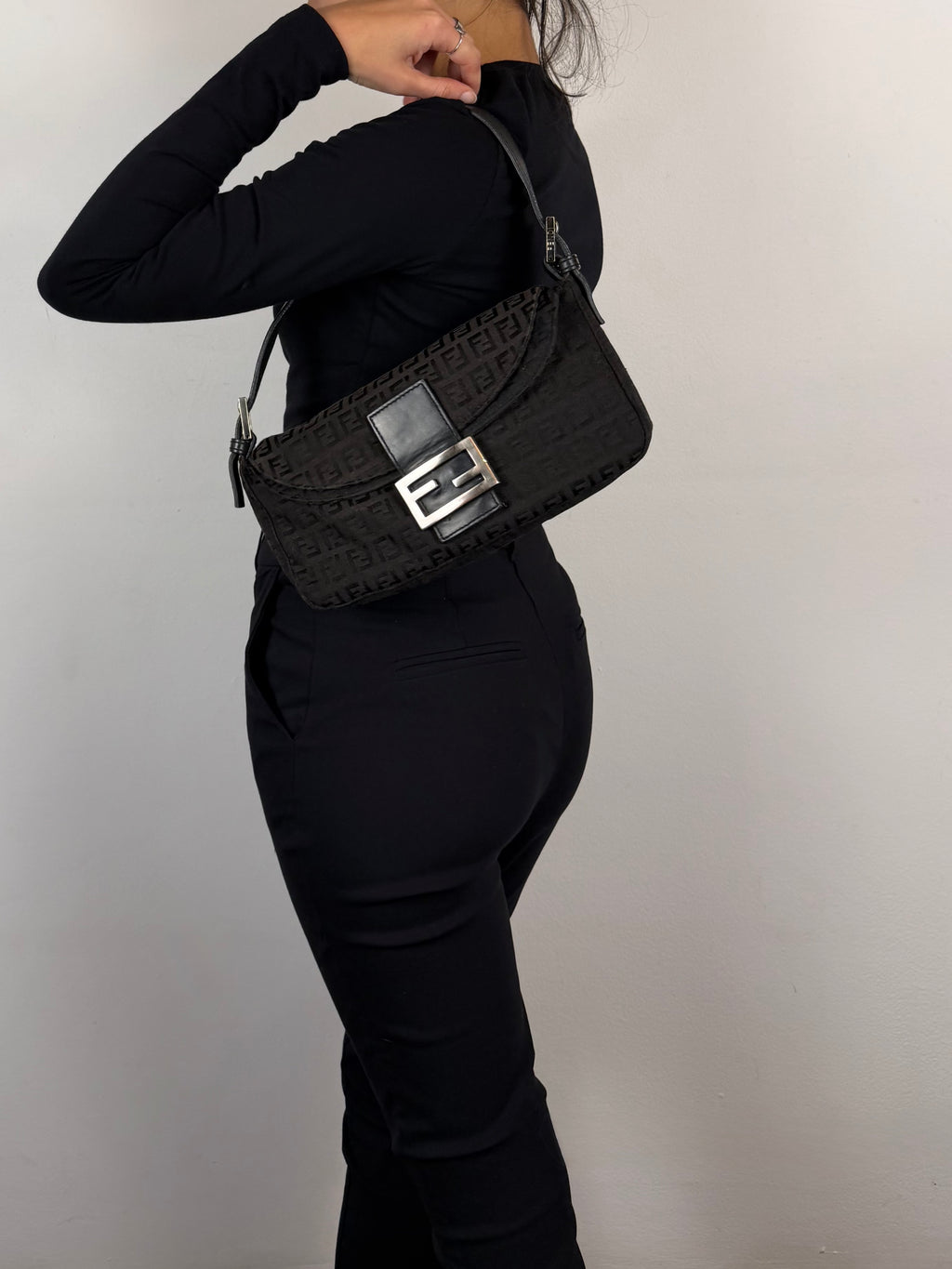 Fendi Baguette Monogram Black