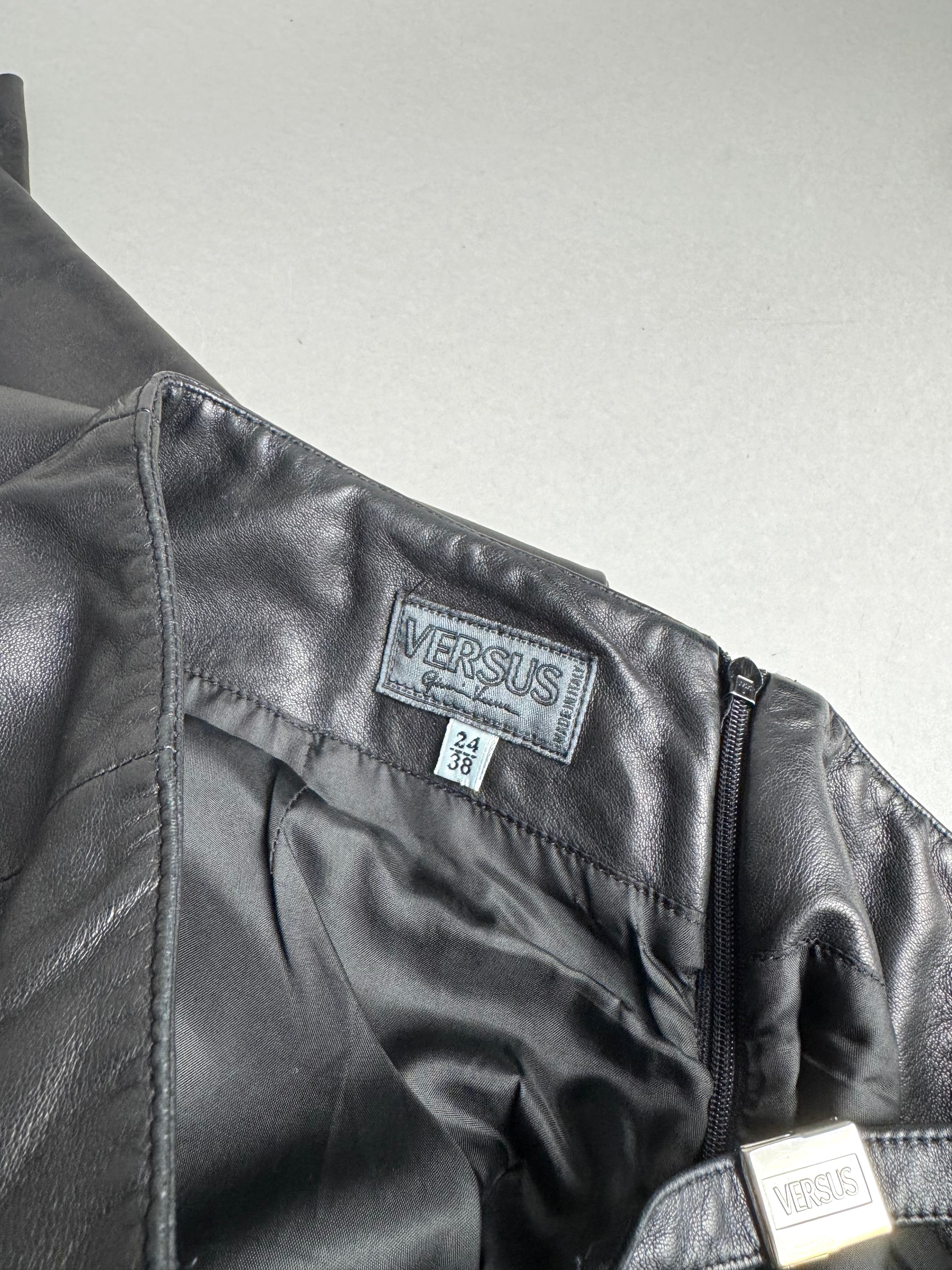 Gianni Versace Versus Leather Cut Out Pants