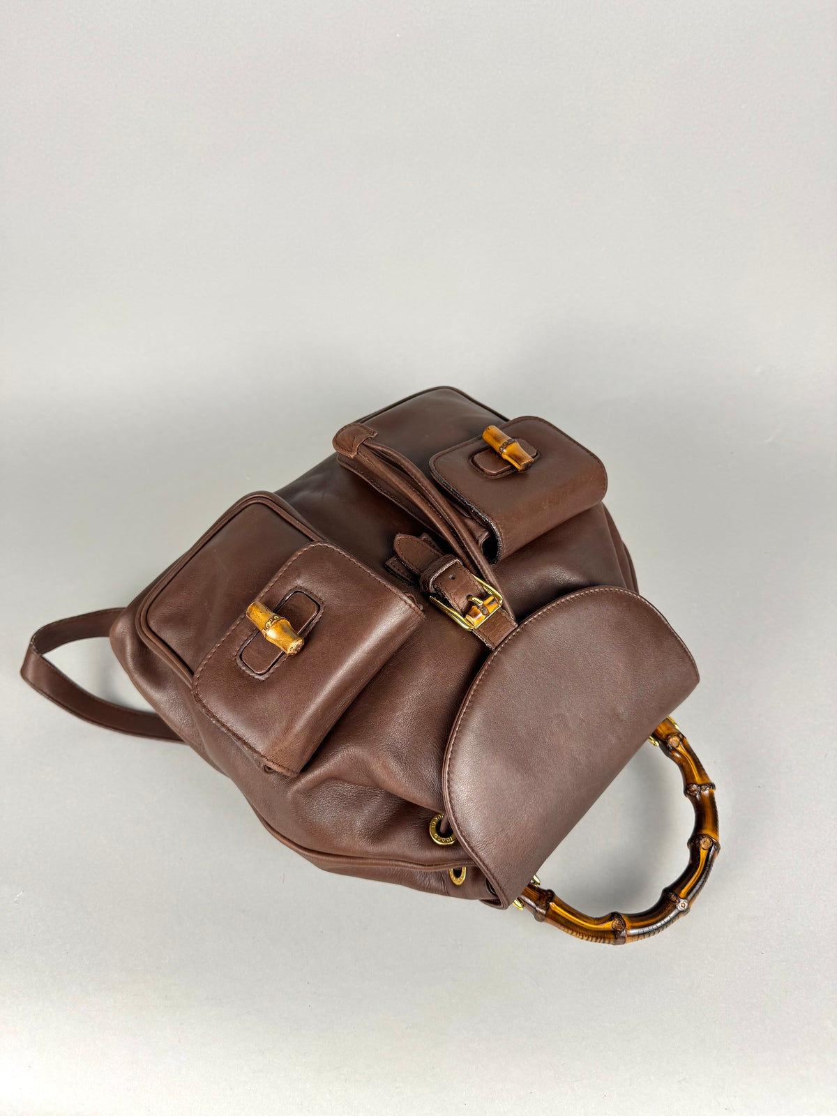 Gucci Brown Leather Backpack