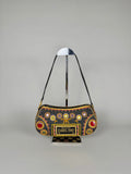 Christian Dior Embroidered Montaigne Cadillac 1947 Denim Bag