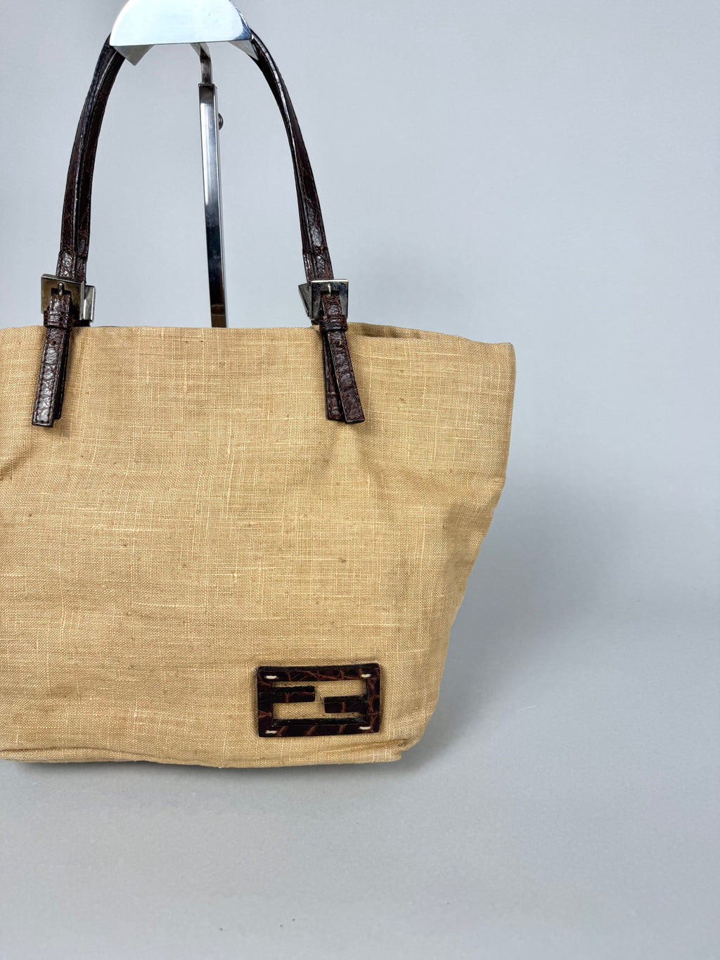Fendi Linen Tote Shopping