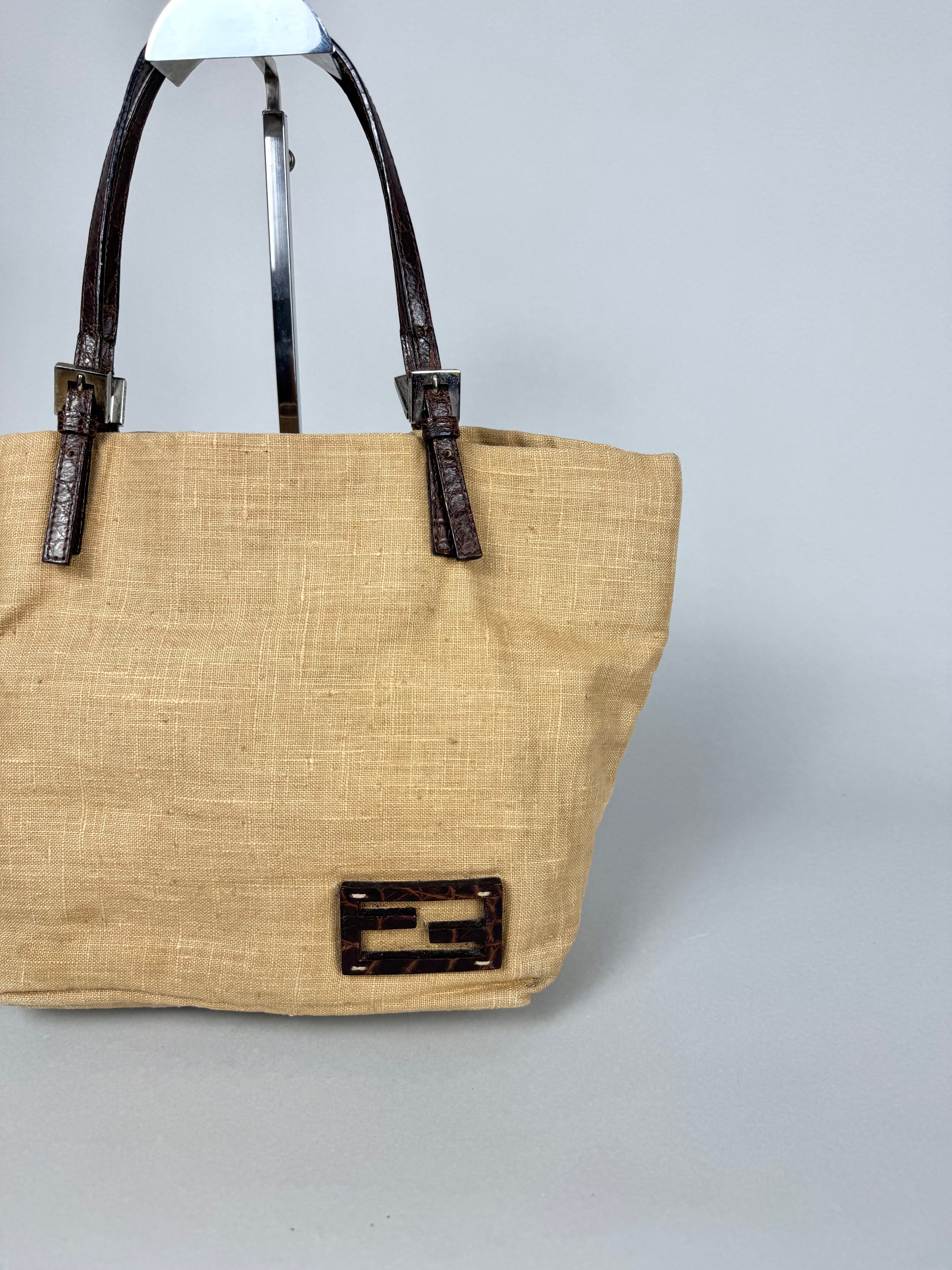 Fendi Linen Tote Shopping