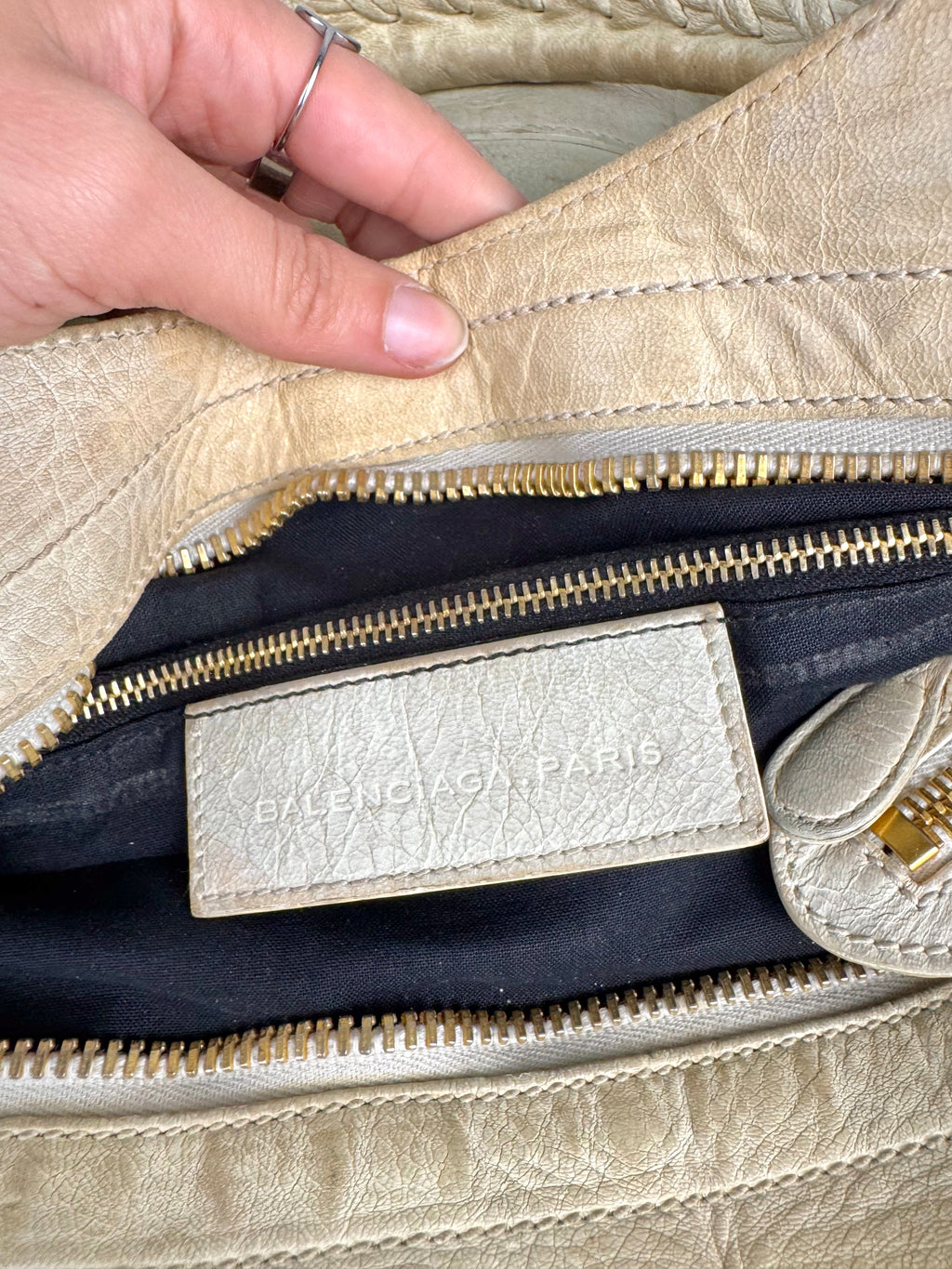 Balenciaga Sahara Lambskin Leather Gold Part Time 21 Bag