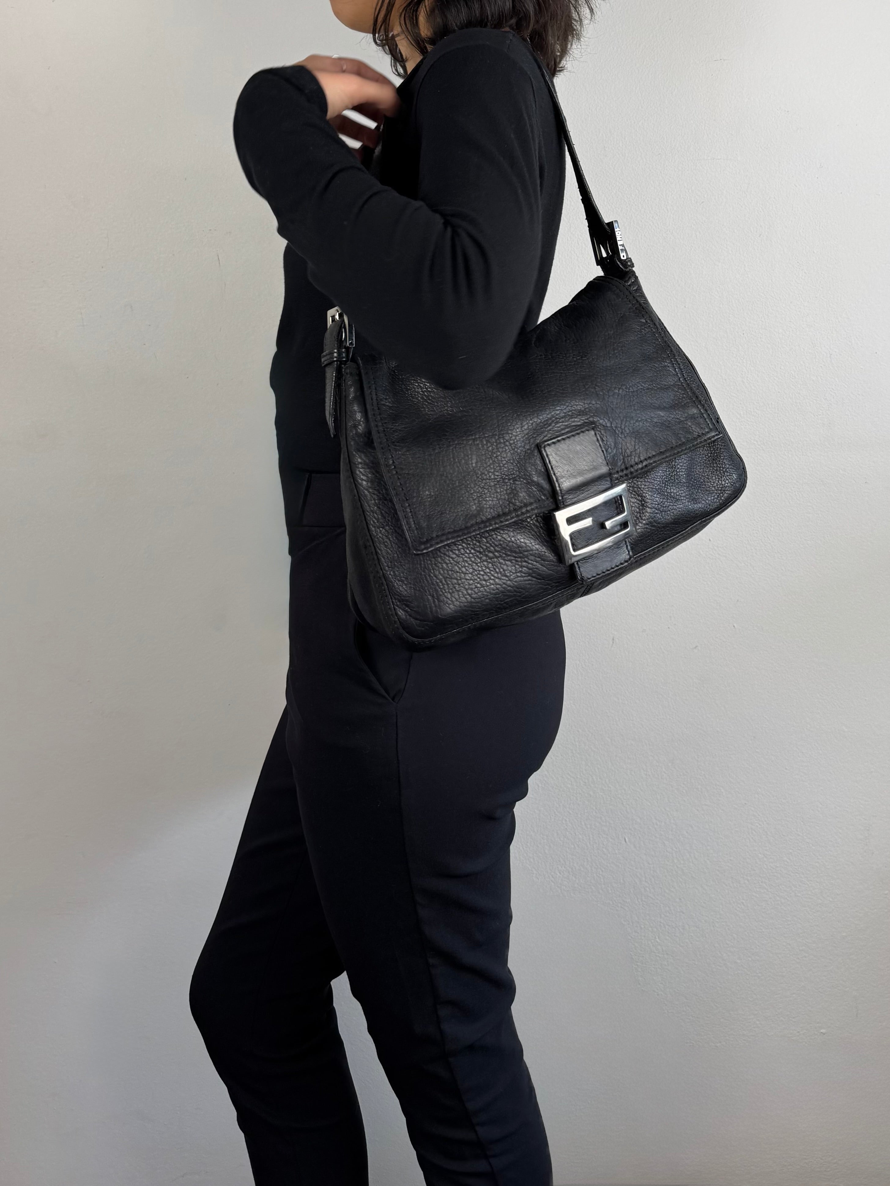 Fendi Mama Baguette Black Leather