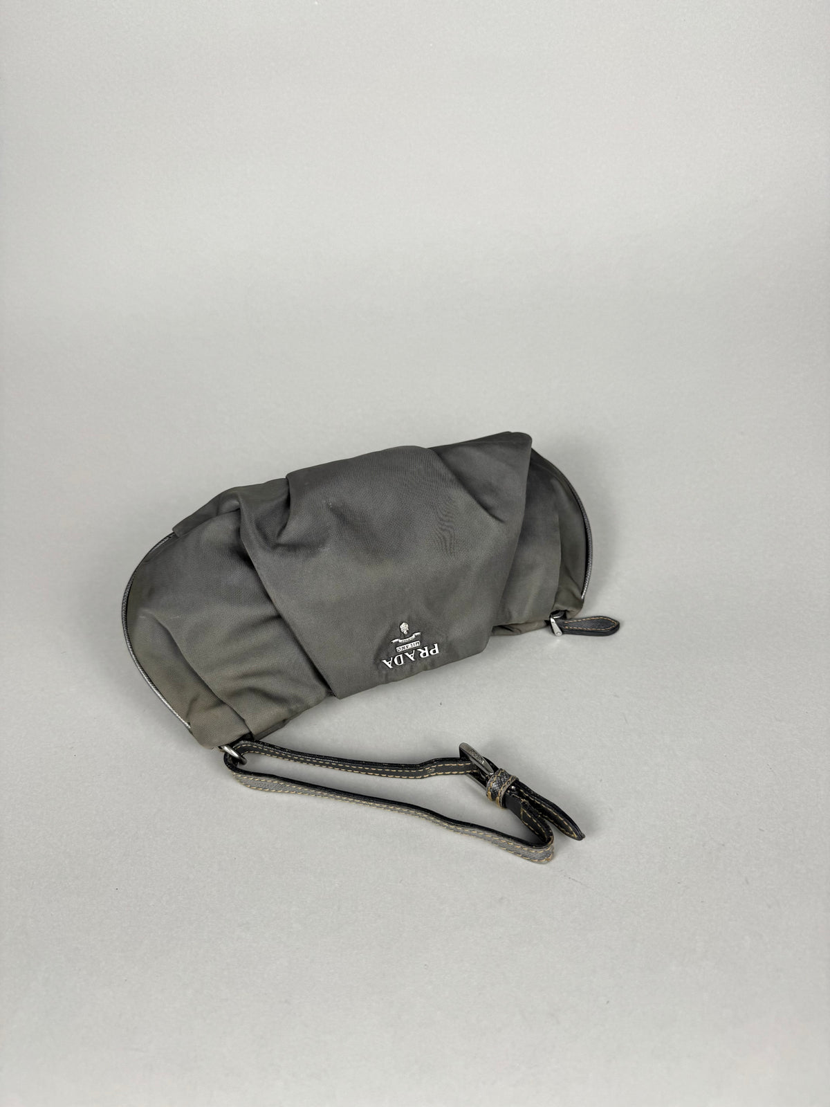 Prada Grey Nylon Clutch