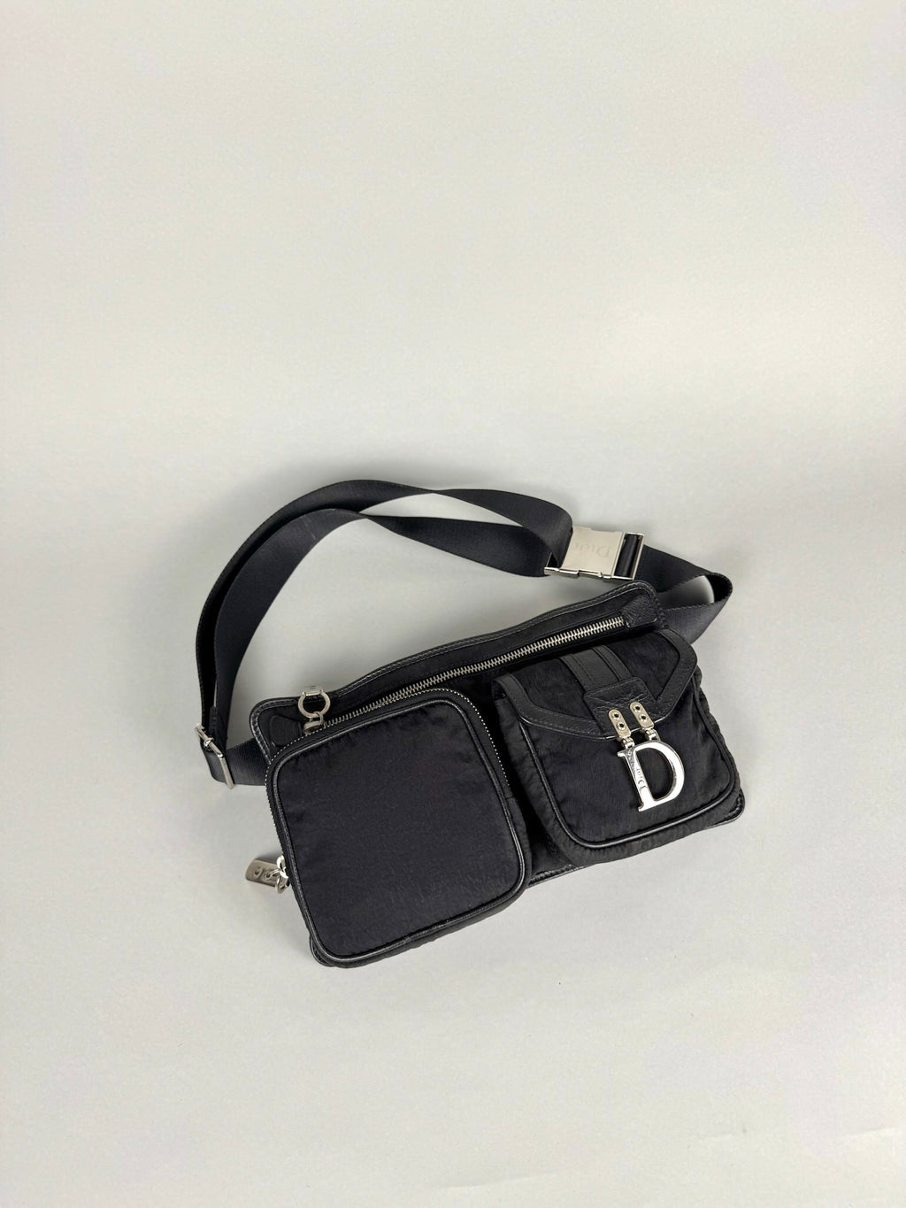 Christian Dior Nylon Pochete Sling Belt Black