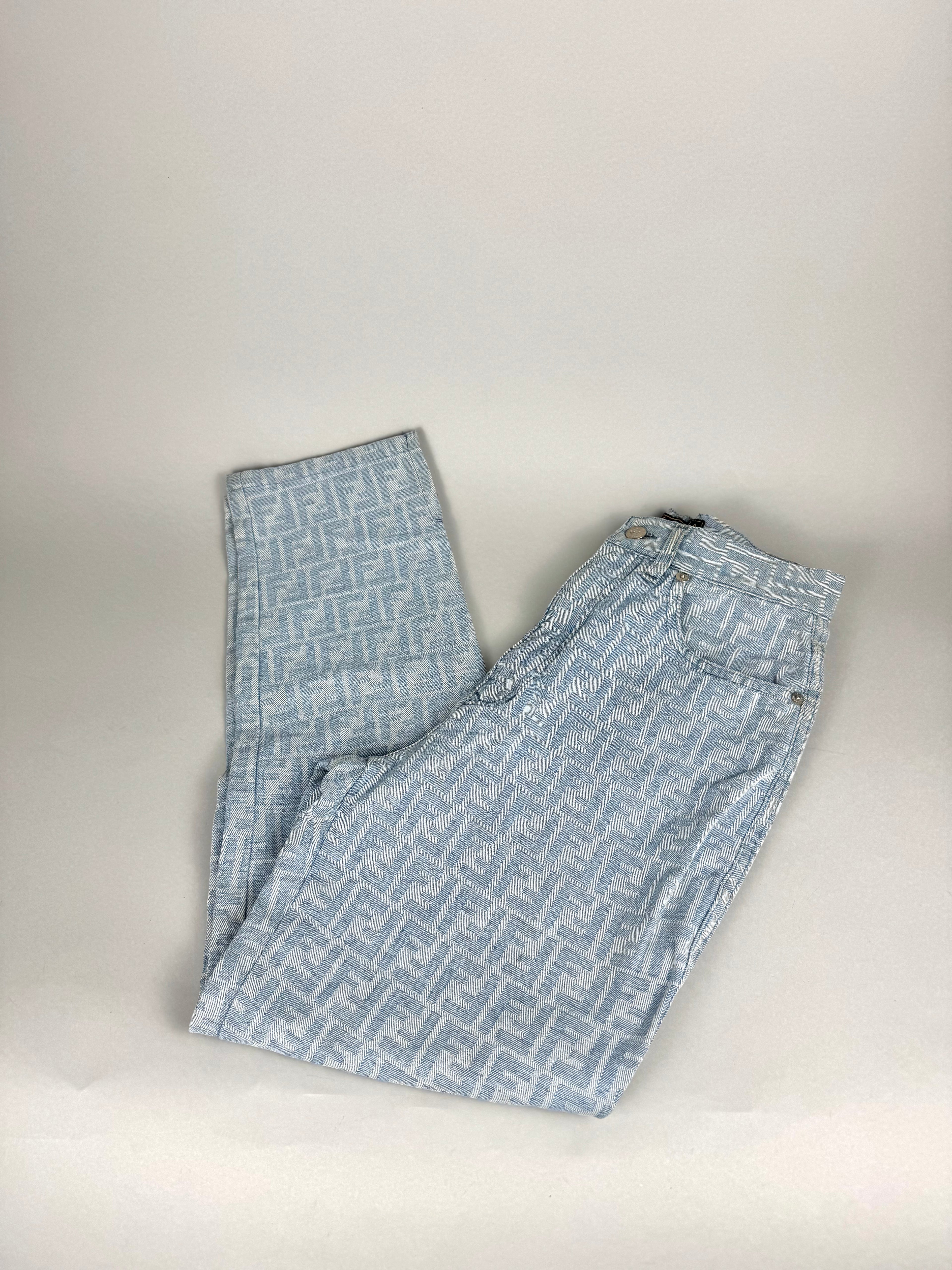 Fendi Monogram Denim Pants