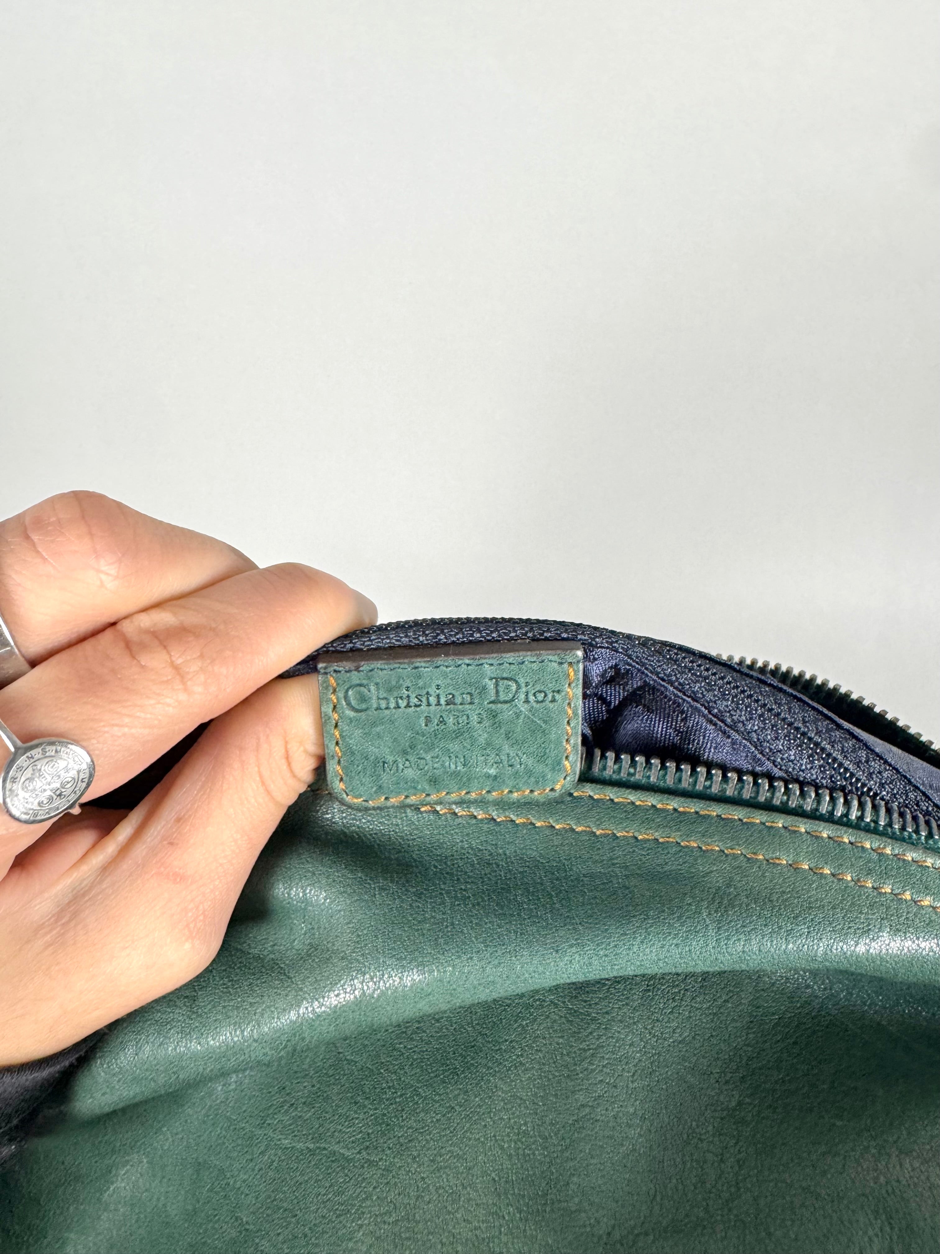 Christian Dior Gaucho Double Leather Green