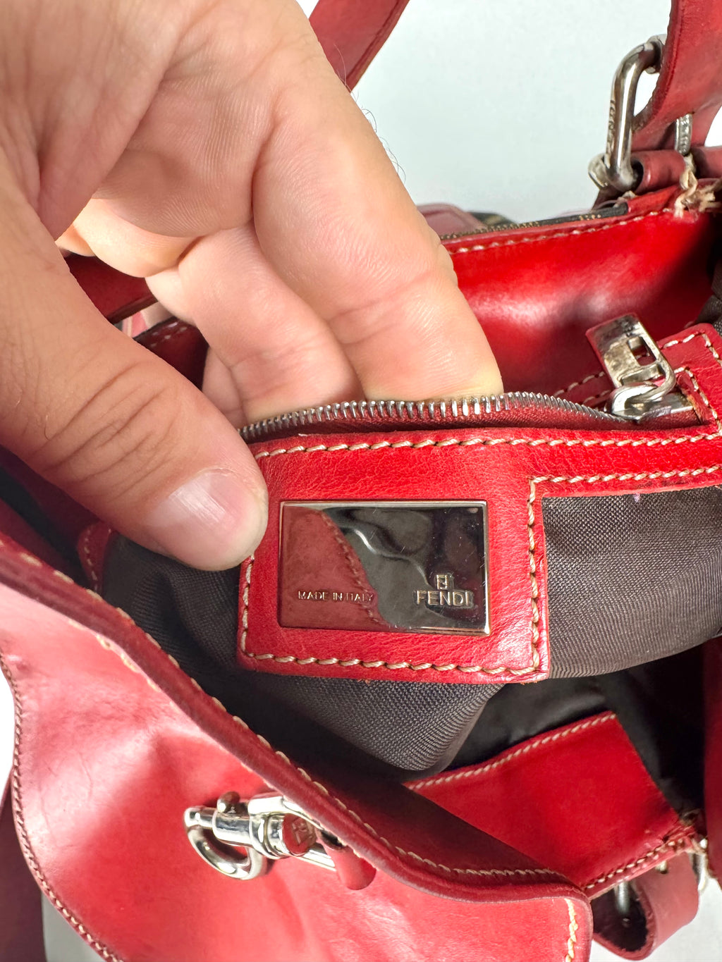 Fendi Monogram Zucca Origami Tote Shoulder Bag