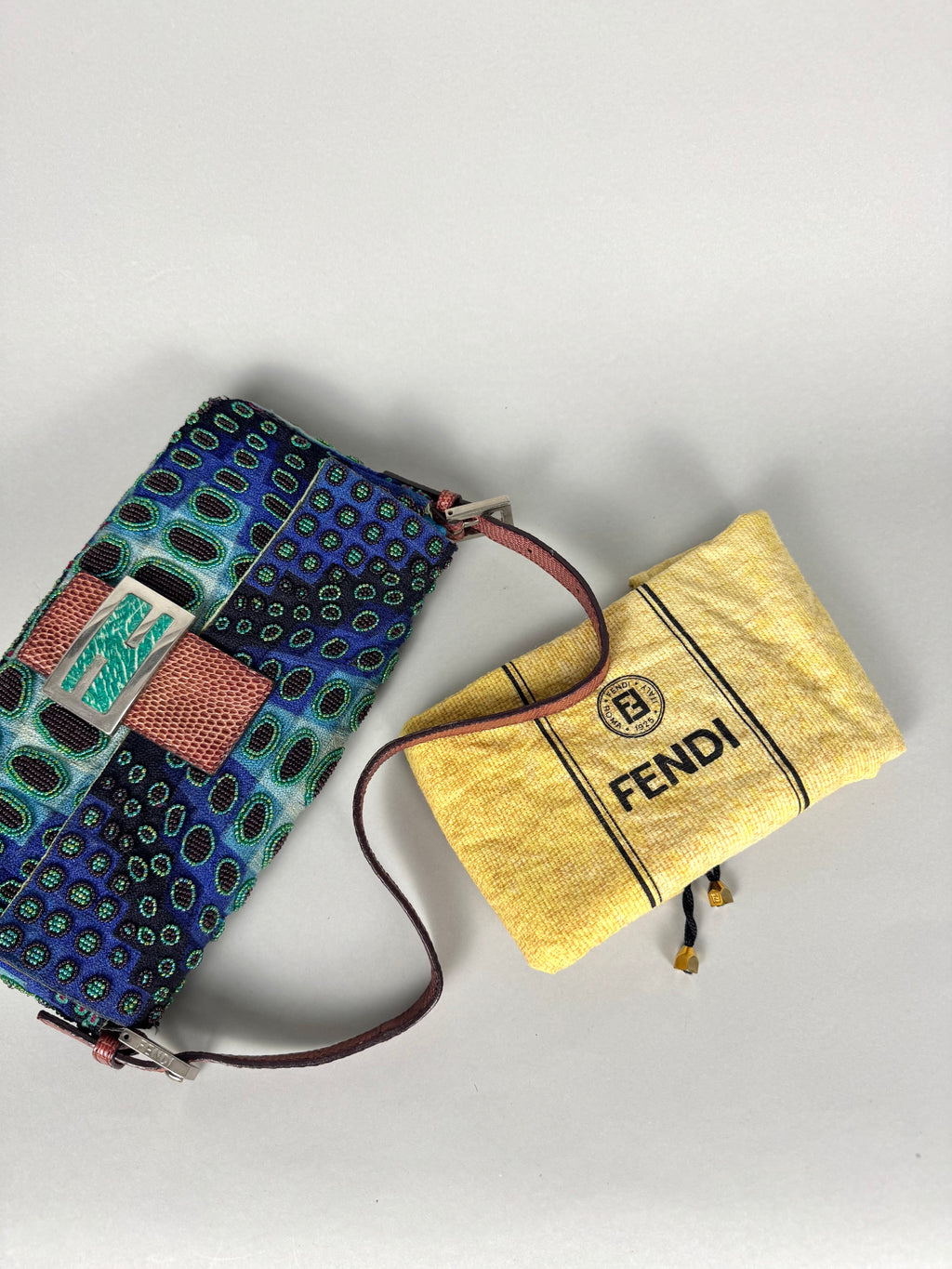 Fendi Baguette Beaded Lizard Victor Vasarely 1997
