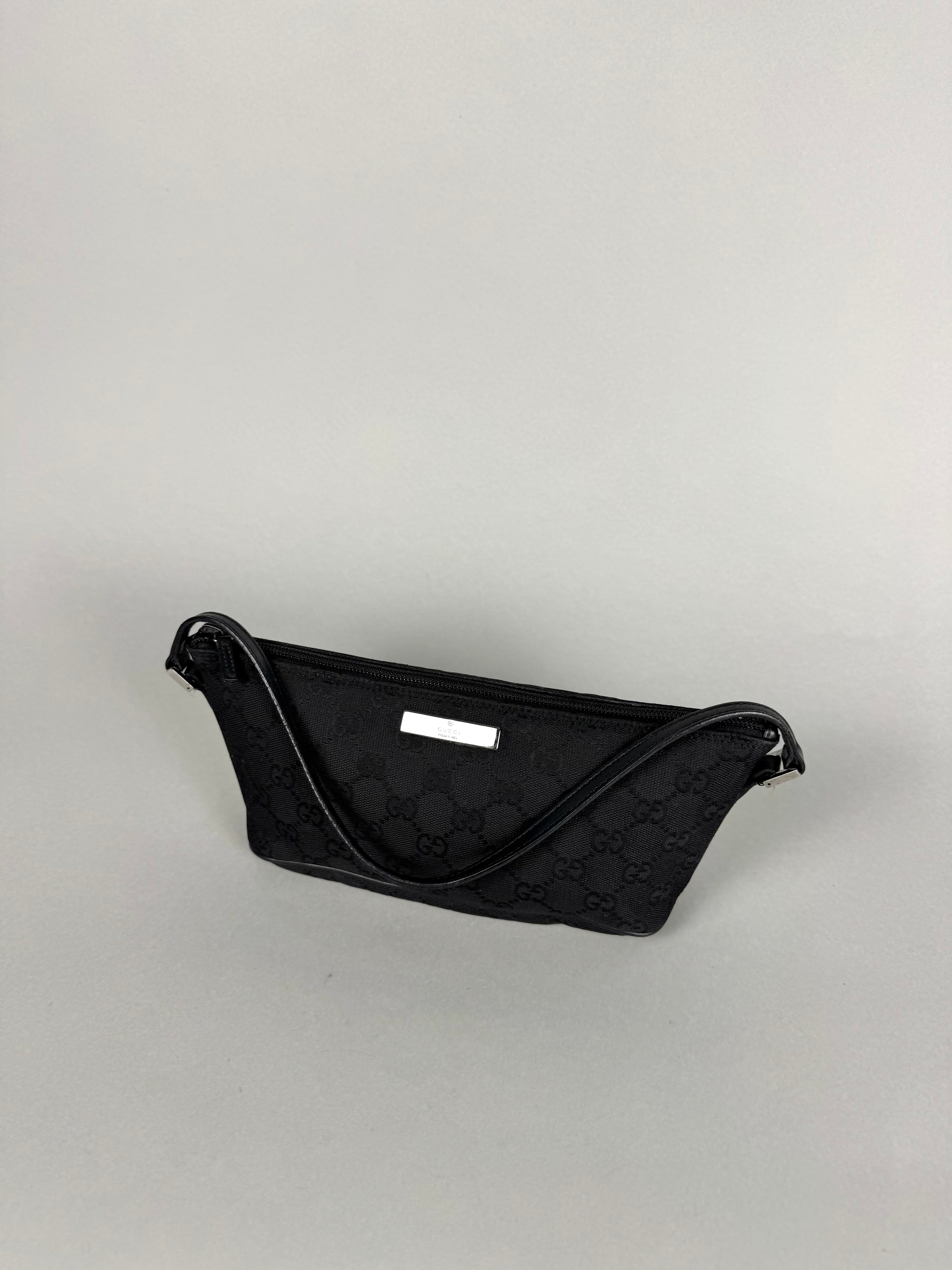 Gucci Boat Monogram Black Pochette