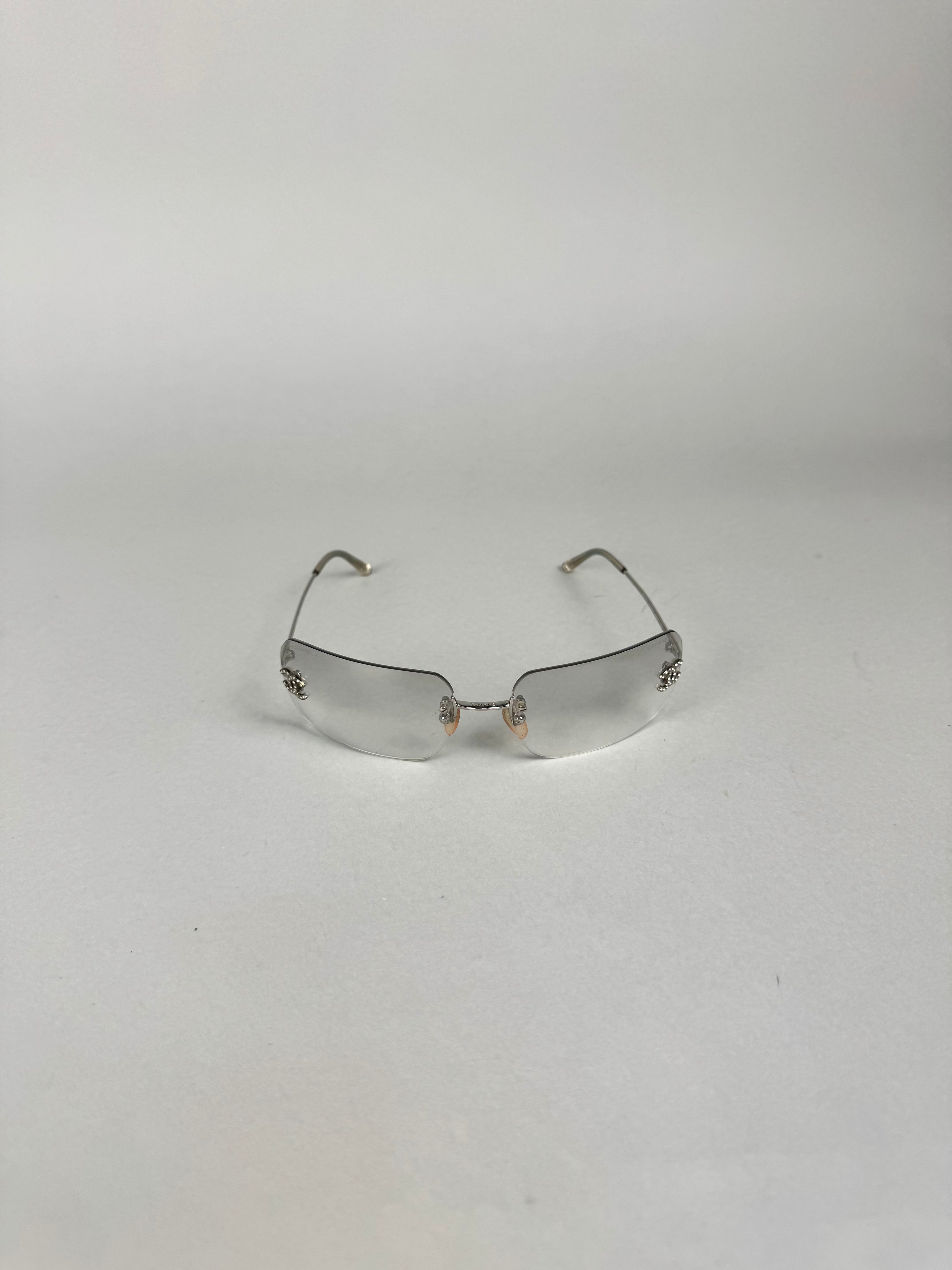 Chanel Crystal Logo Transparent Sunglasses