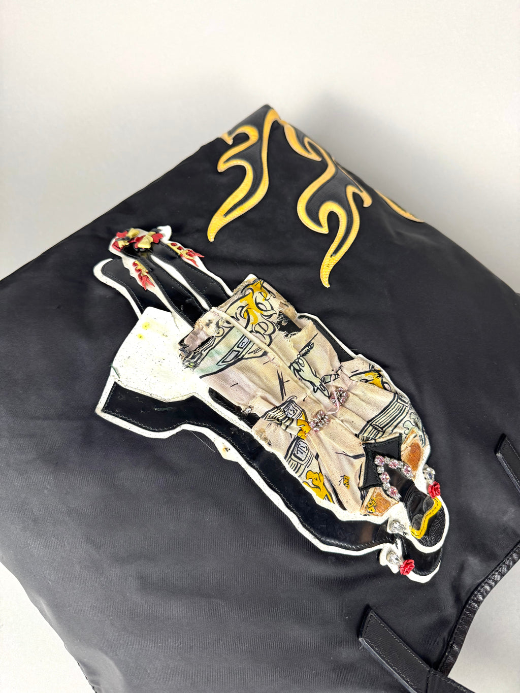 Prada Robot Nylon Black Tote