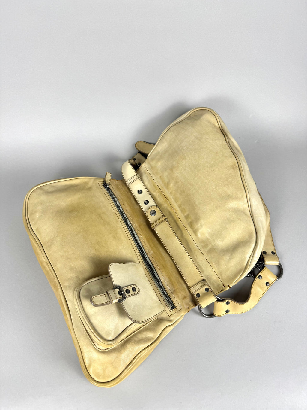 Christian Dior Gaucho Double Leather Off White