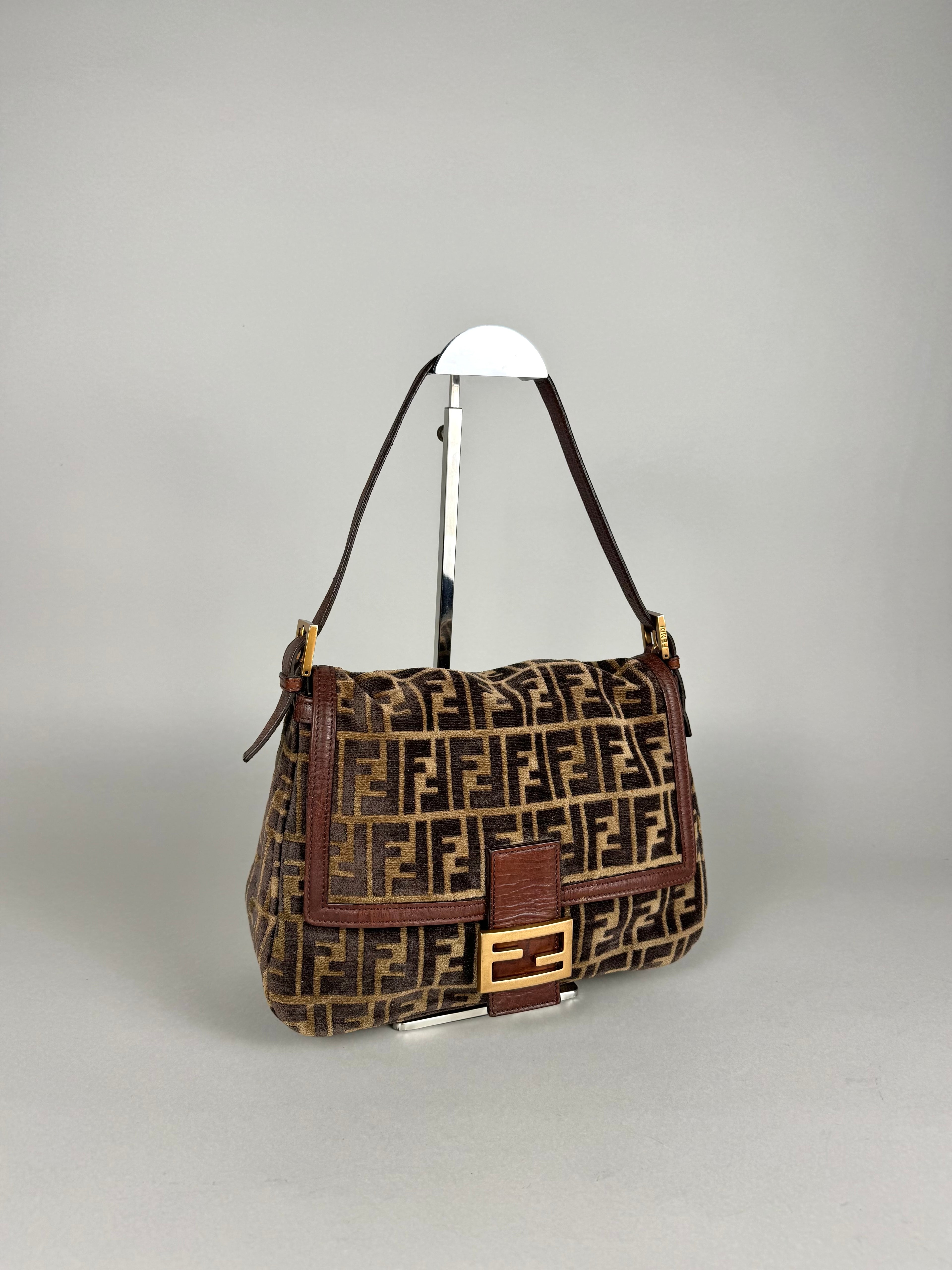 Fendi Mamma Baguette Monogram Zucca Velour
