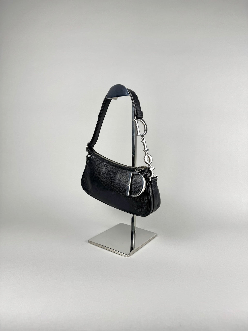 Christian Dior D Charms Black Leather Pochette