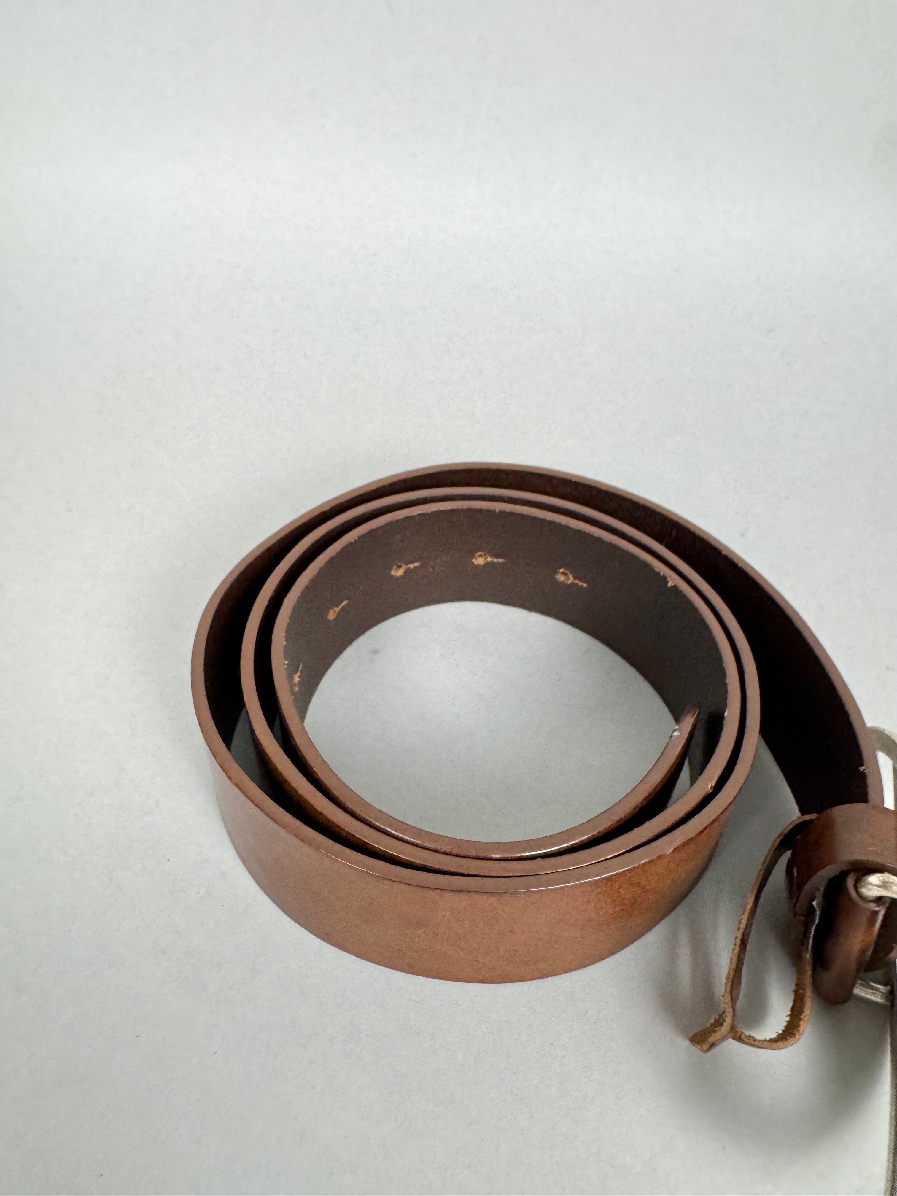 Diesel D Buckle Brown Leather Belt