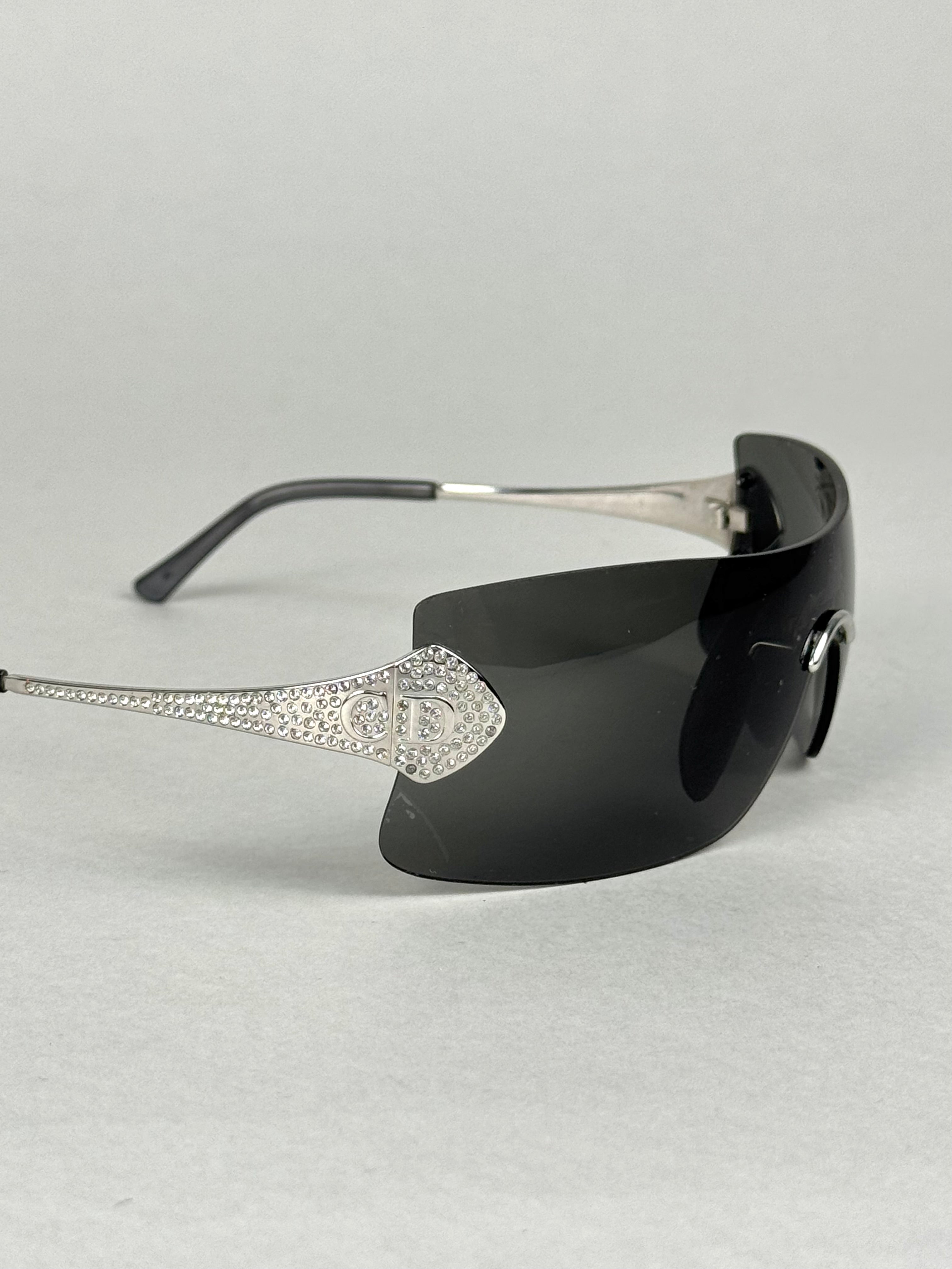 Christian Dior Alek Wek Runway Swarovski Gold Plated Sunglasses