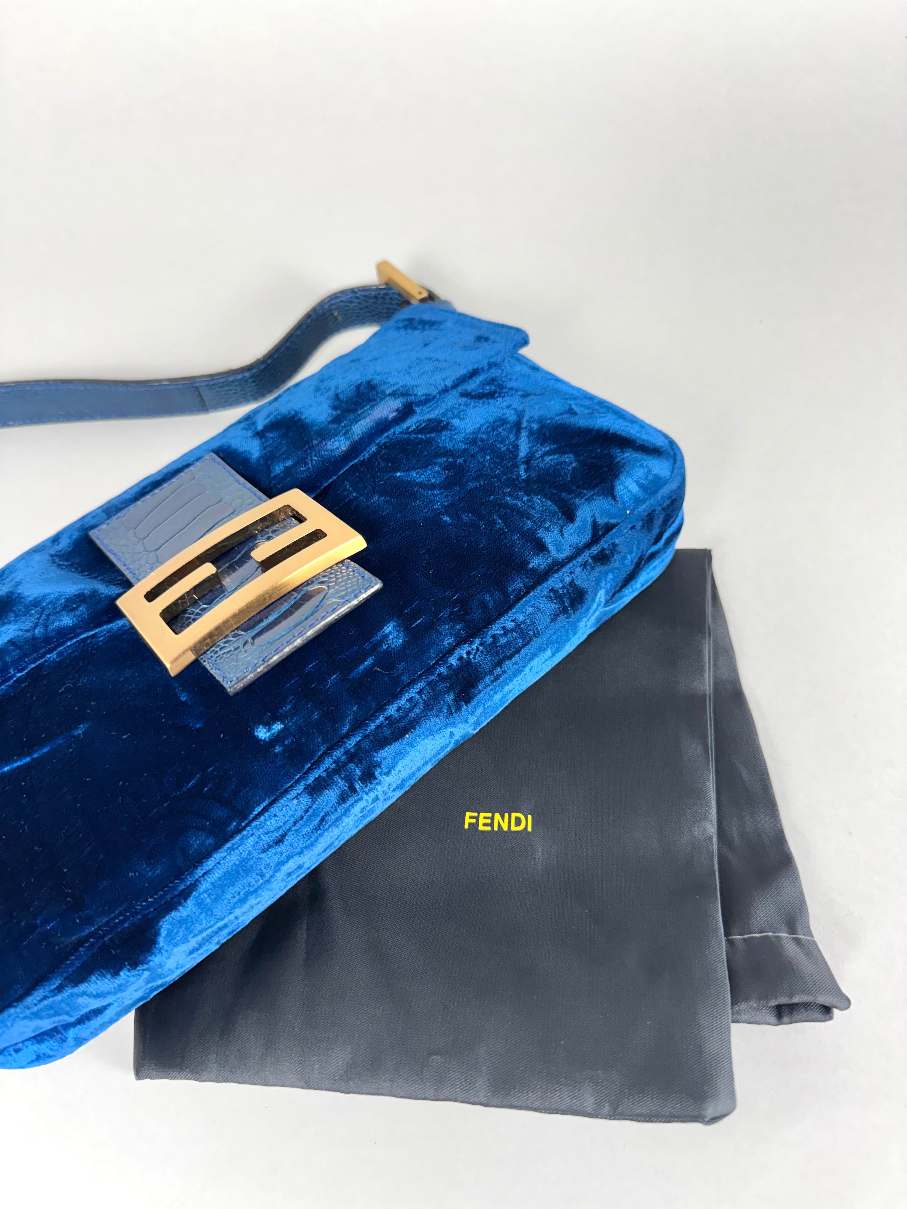 Fendi Baguette Blue Velvet