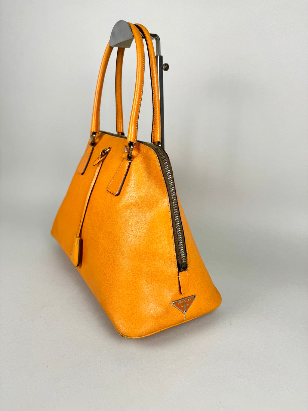 Prada Vitello Daino Leather Orange Dome