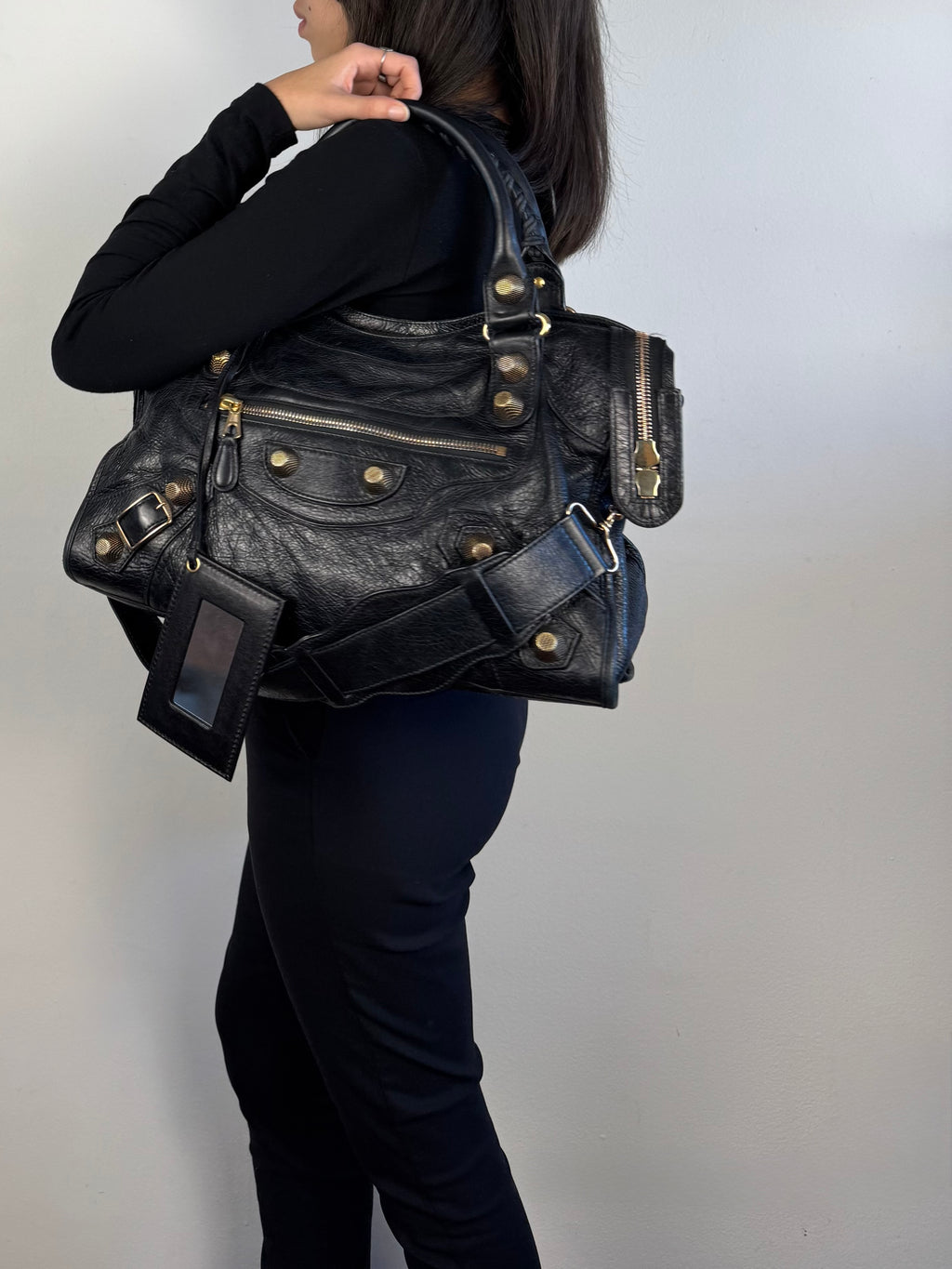 Balenciaga City Black Leather